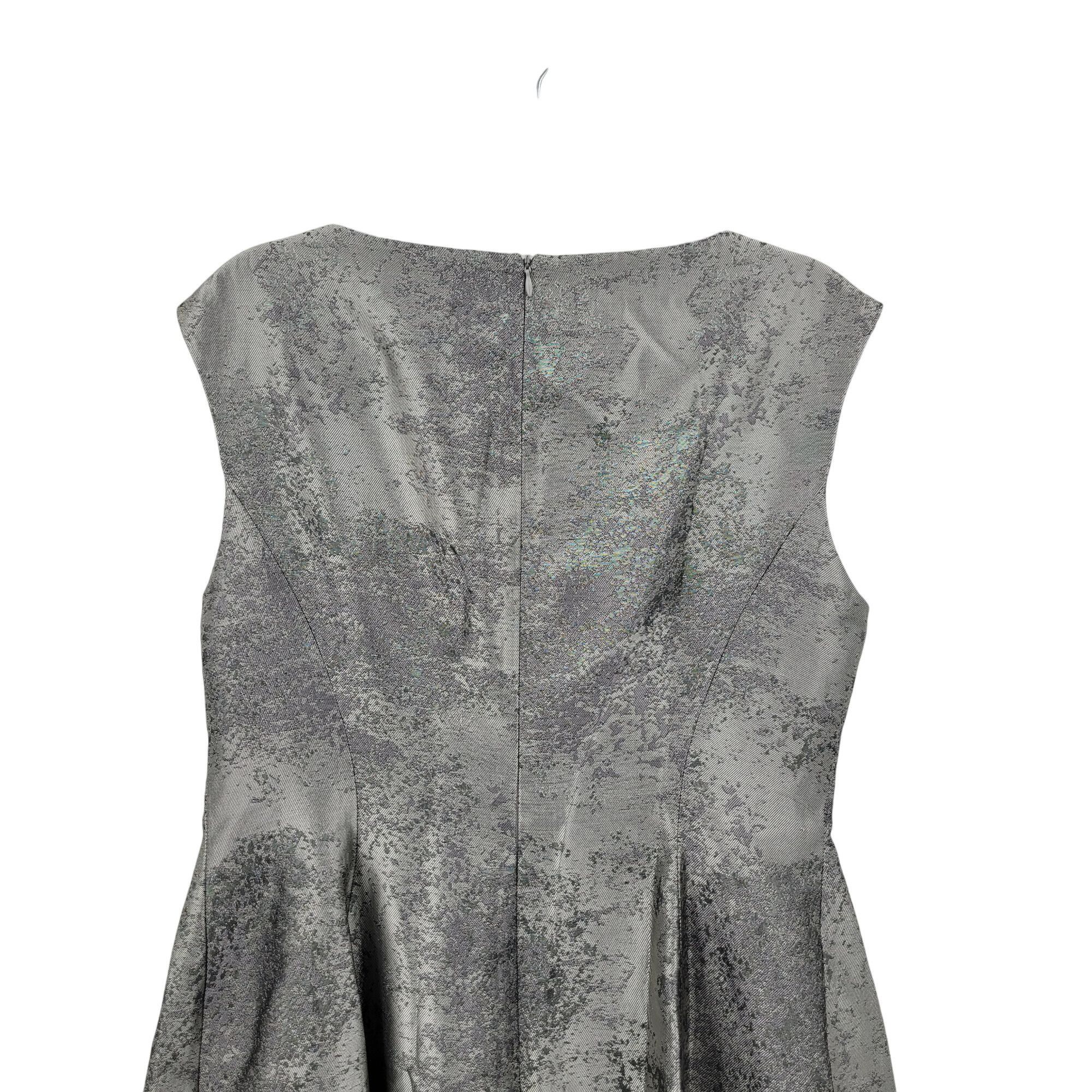 Anne Klein Vtg 80s Metallic Silver Fit Flare Dress Sz 14 Pockets Holida Size XL / US 12-14 / IT 48-50 - 9 Thumbnail
