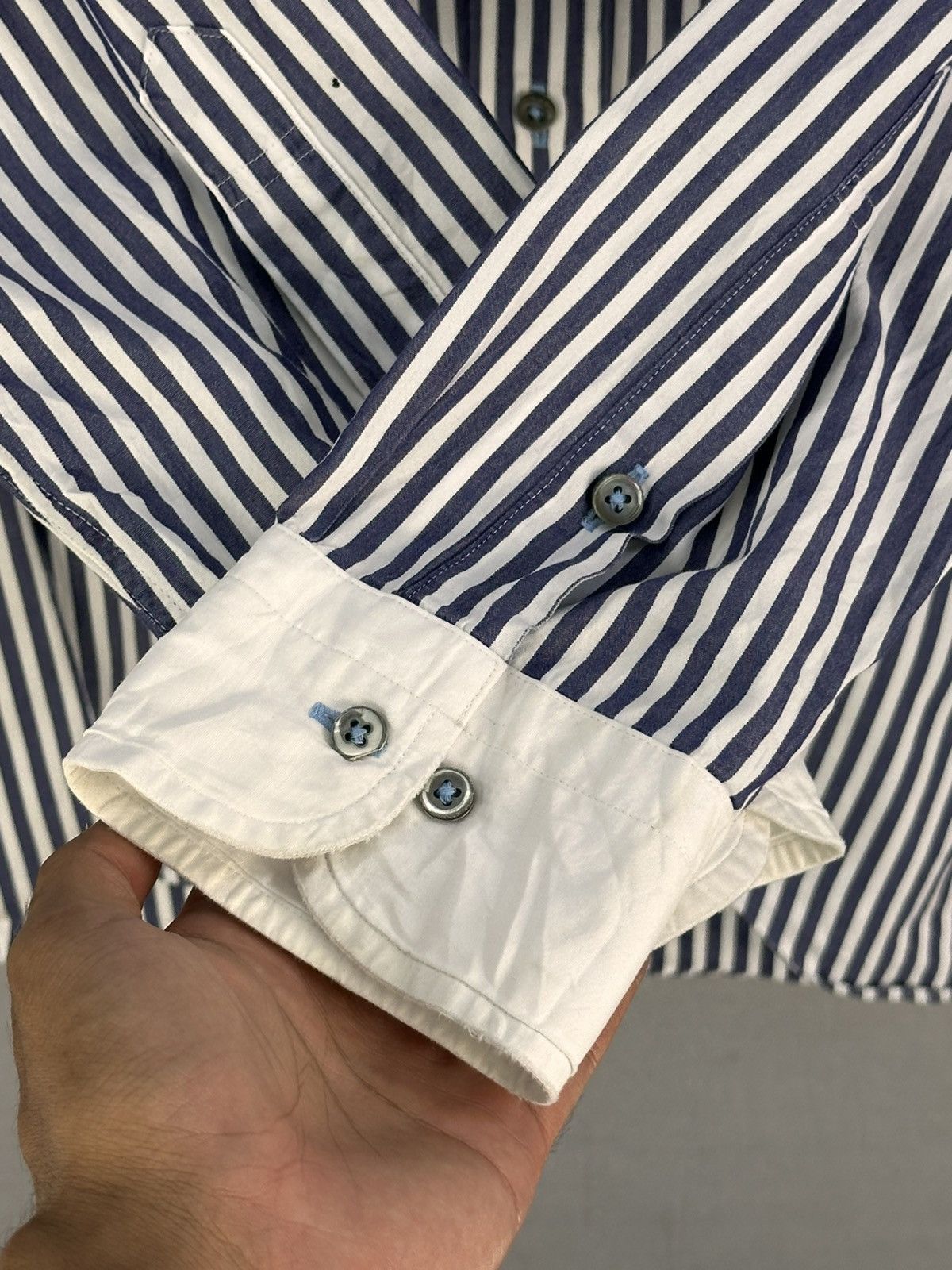 Burberry Burberry Black Label Stripes Flannel Shirt Button Up Size US L / EU 52-54 / 3 - 11 Thumbnail