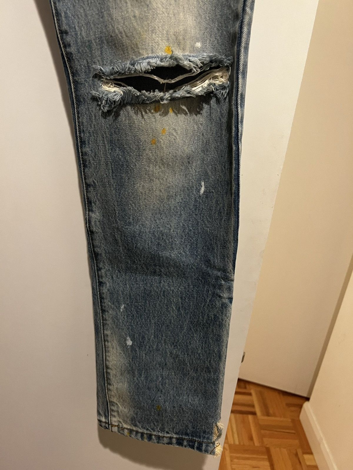 Rhude RHUDE Distressed Denim Paint Splatter Jeans Men's 34 x 32 Size US 34 / EU 50 - 5 Thumbnail