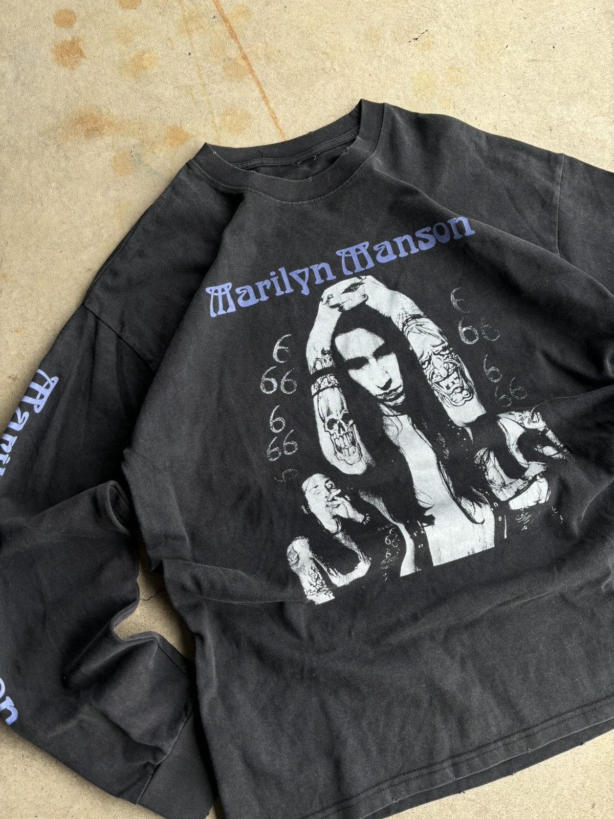Vintage Crazy 90s Marilyn Manson 666 Heavy Parking Boot Longsleeve Size US XL / EU 56 / 4 - 3 Thumbnail