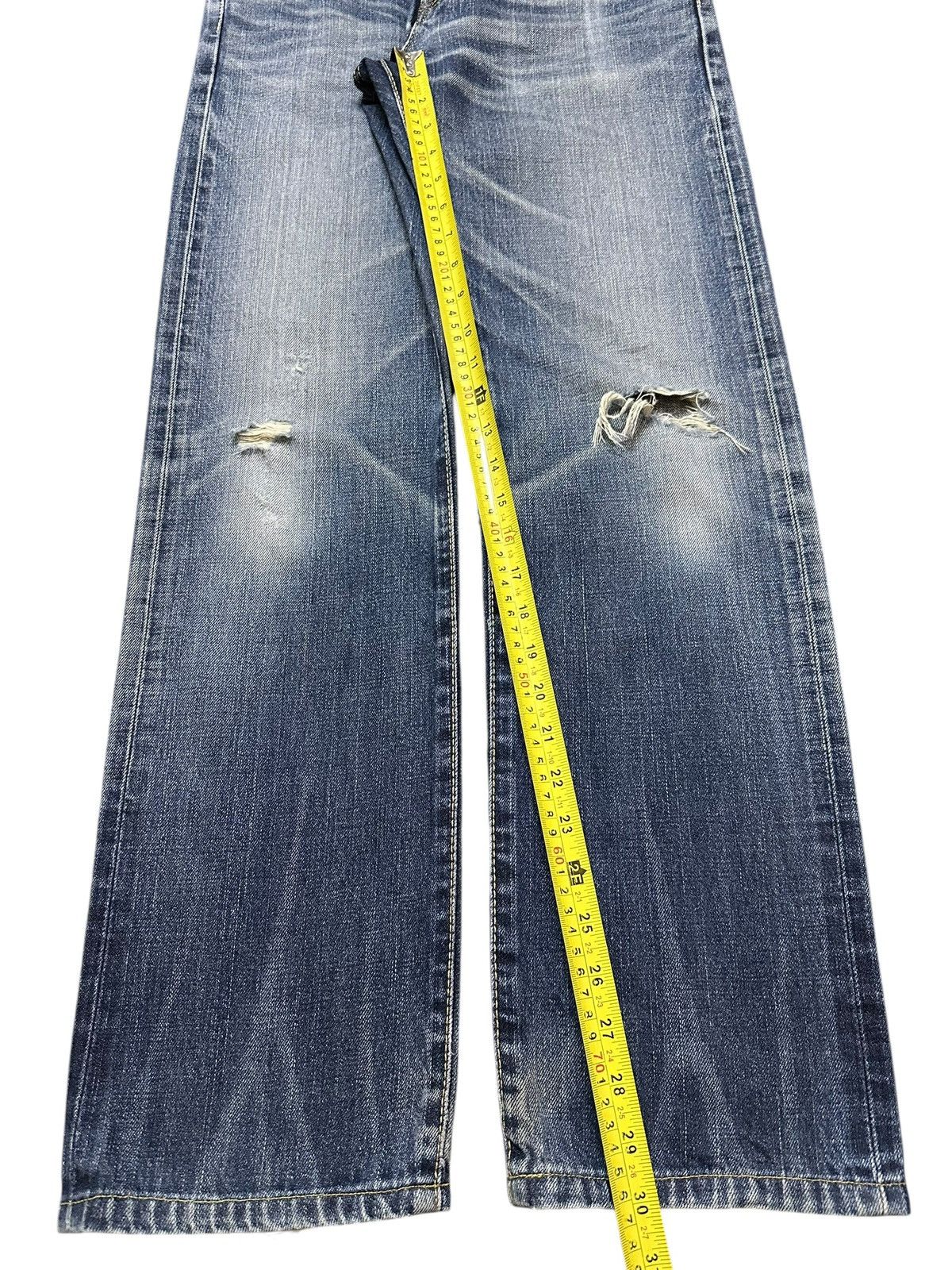 Edwin Vintage Edwin 505zx Selvedge Faded Wash Distress Style Jeans Size US 30 / EU 46 - 14 Thumbnail