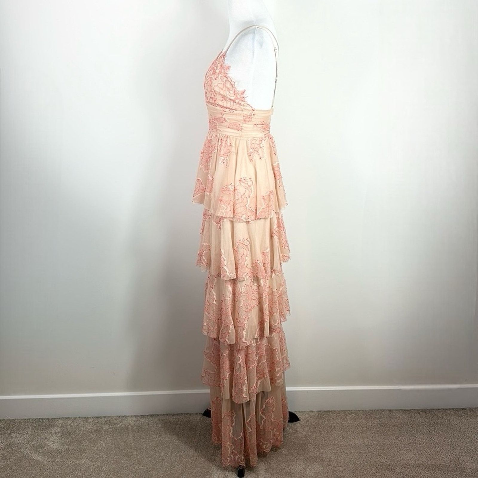 Alice McCall Alice McCall Love Is Love Tiered Lace Maxi Gown Dress Size 2 Size XS / US 0-2 / IT 36-38 - 2 Thumbnail
