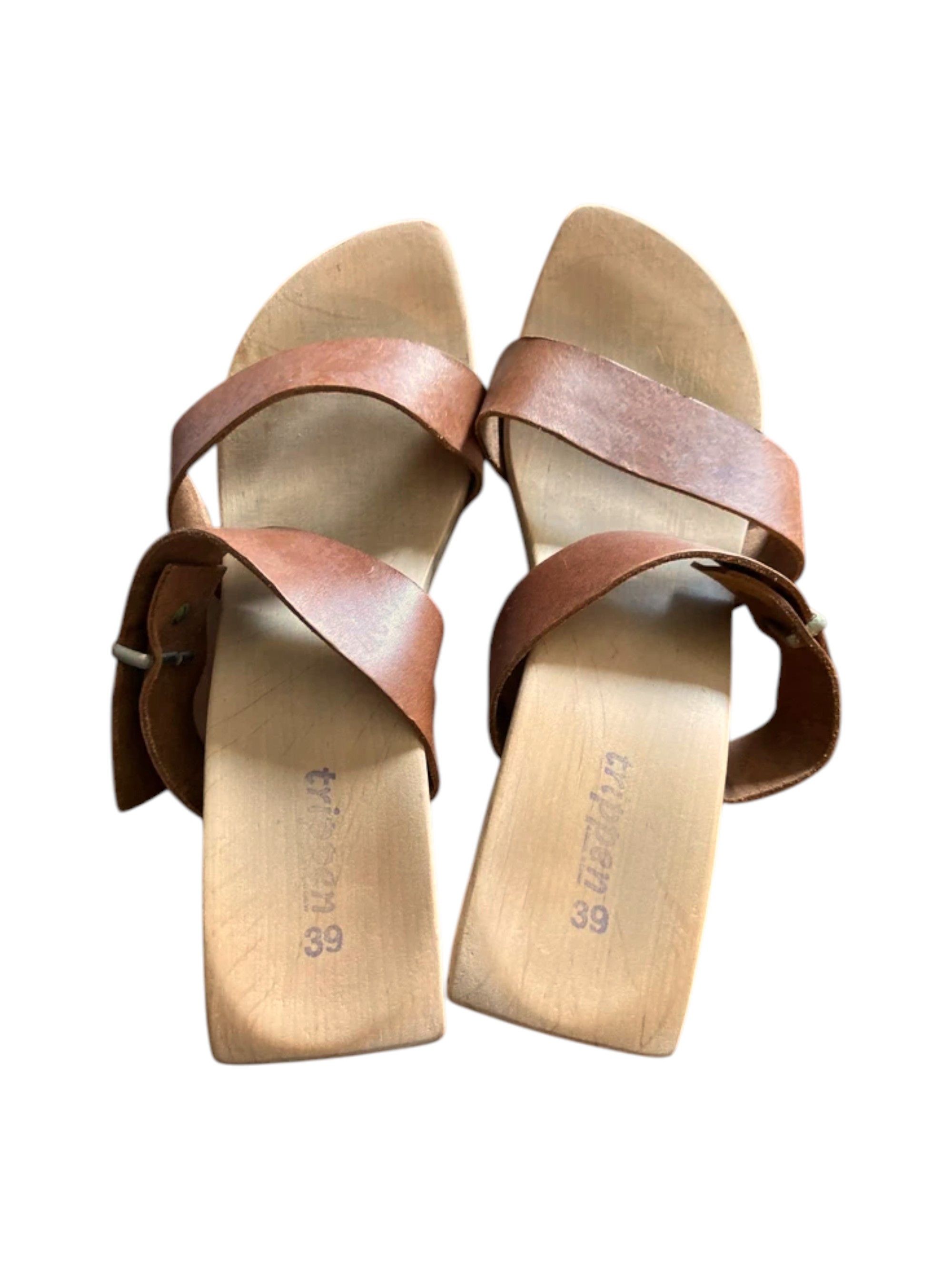 Trippen Trippen “Happy” Sculptural Wooden Sandals, c. 2000s Size US 9 / IT 39 - 2 Thumbnail