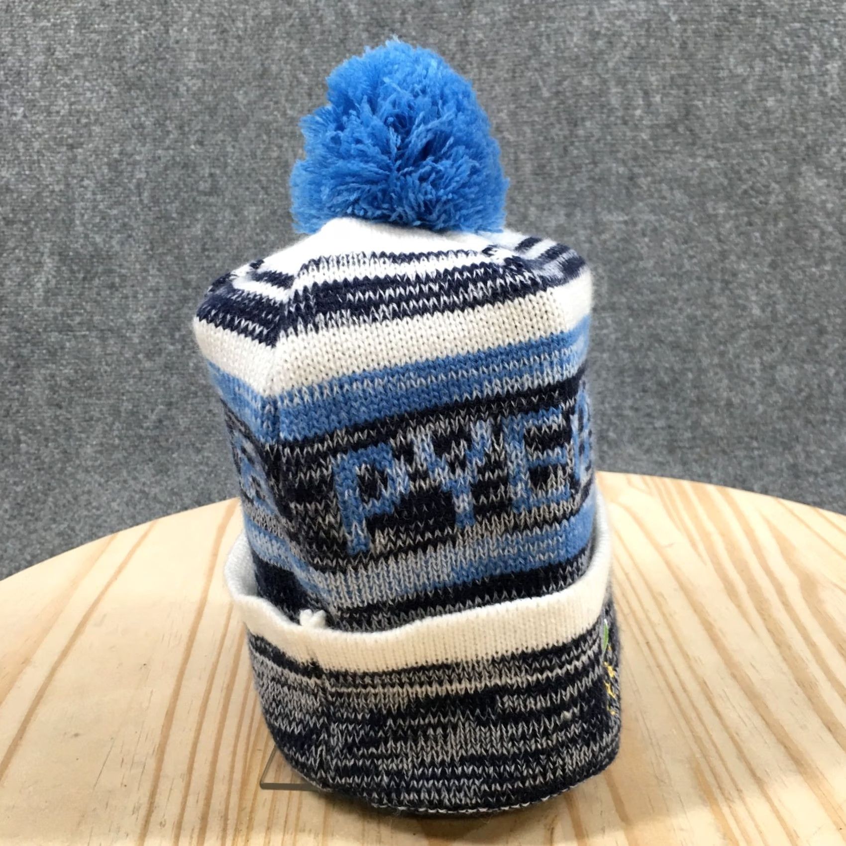 Vintage 2018 Pyeongchang Olympics USA Beanie Mens OS Blue White Pom Pom Knit Winter Hat Size ONE SIZE - 7 Thumbnail