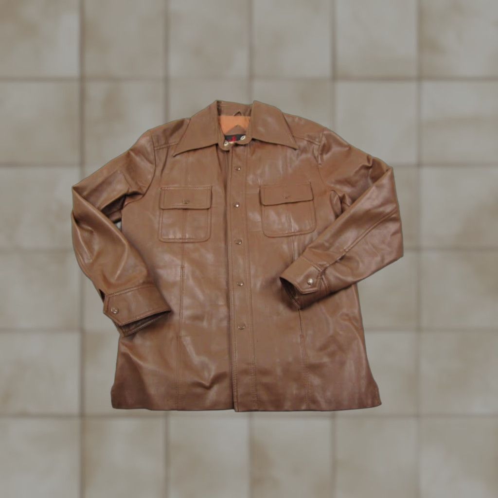 Vintage VINTAGE Young Bloods Jacket Mens M Brown 60s 70s Disco Cowboy Pleather Biker 80s 90s Western Mens Jacket Size US M / EU 48-50 / 2 - 1 Thumbnail
