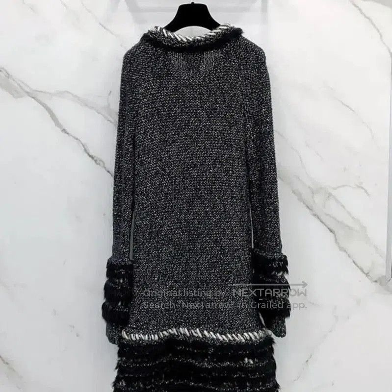 Chanel Chanel Black Long Sleeve Dress with Ruffles . Size S / US 4 / IT 40 - 2 Thumbnail