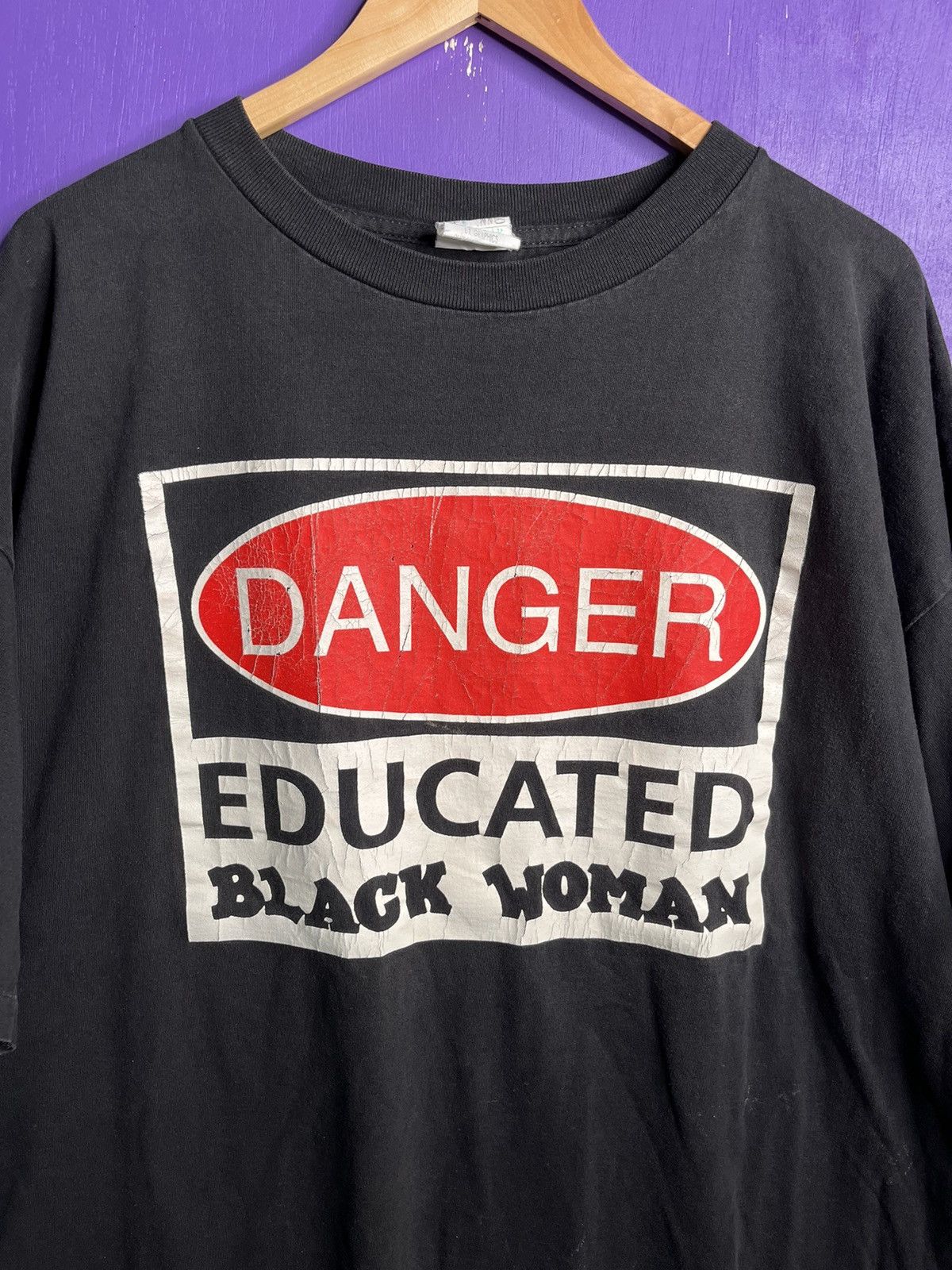 Vintage Vintage 90s DANGER educated black woman tee Size US XXL / EU 58 / 5 - 3 Thumbnail
