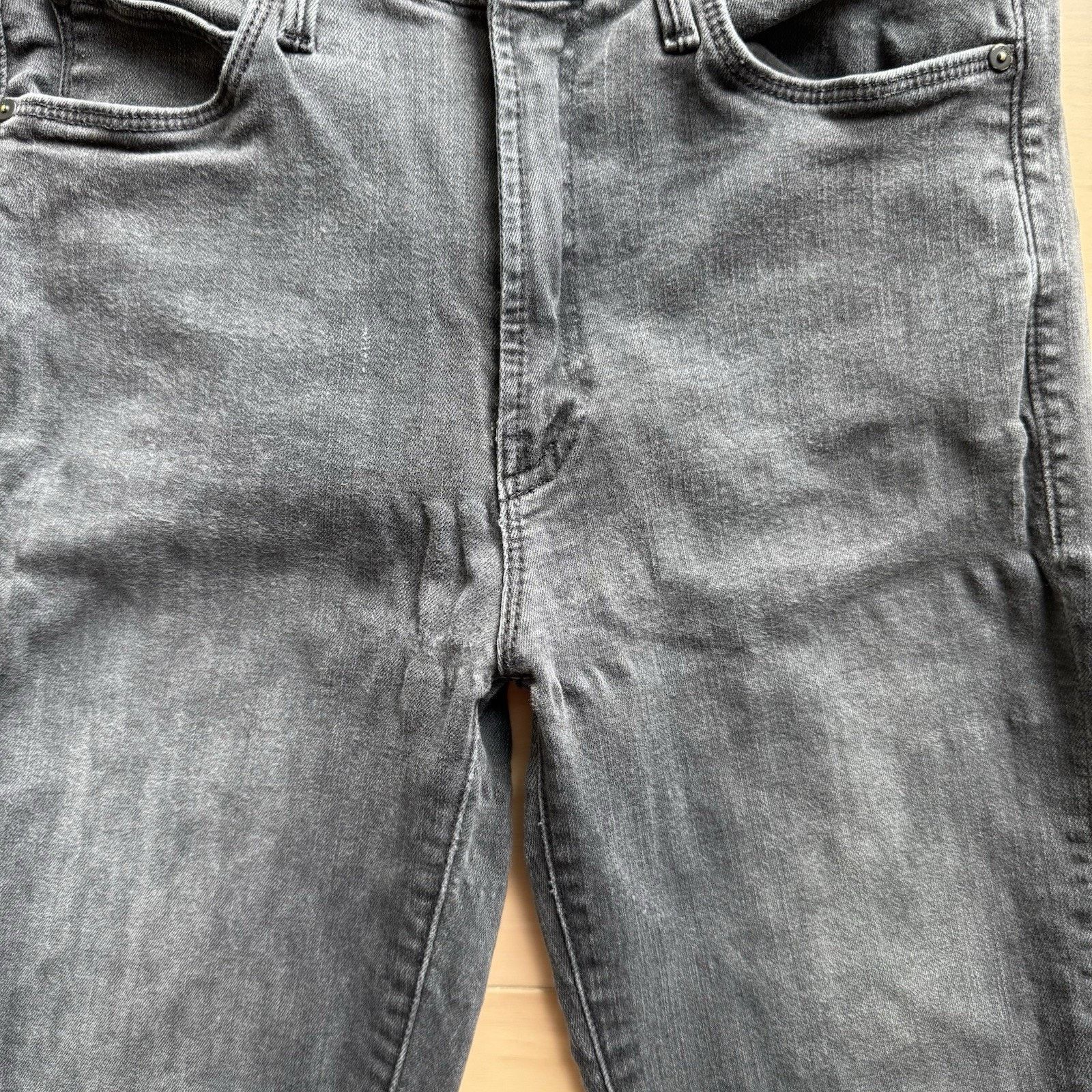 MOTHER Mother The Stunner Zip Jeans Women's 24 Black Fray Glam Size 24" / US 00 / IT 34 - 5 Thumbnail