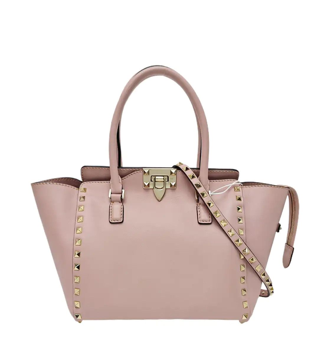 Valentino VALENTINO Rockstud light pinkcowhide leather stud shoulder bag handbag crossbody Size ONE SIZE - 1 Thumbnail