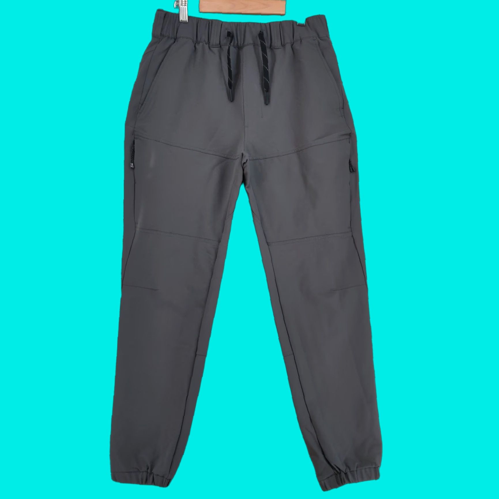 Vintage BYLT Jogger Pants Mens Small 28x27 Gray Nylon Cargo Zip Athletic Casual Mens Size US 29 - 1 Thumbnail