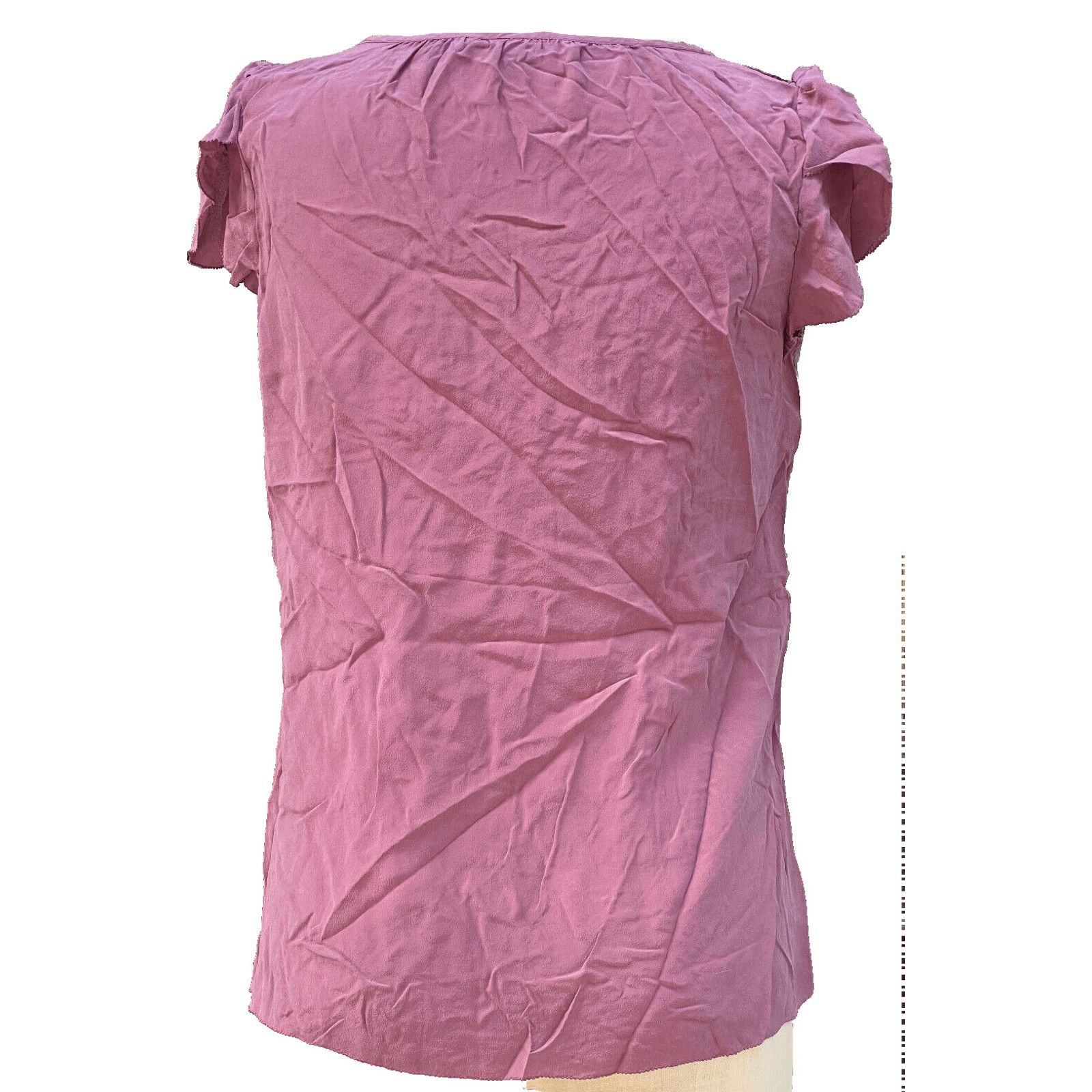 Banana Republic Banana Republic 100% Silk Cap Sleeves Ruffle Sz M Dusty Pink Size M / US 6-8 / IT 42-44 - 4 Thumbnail