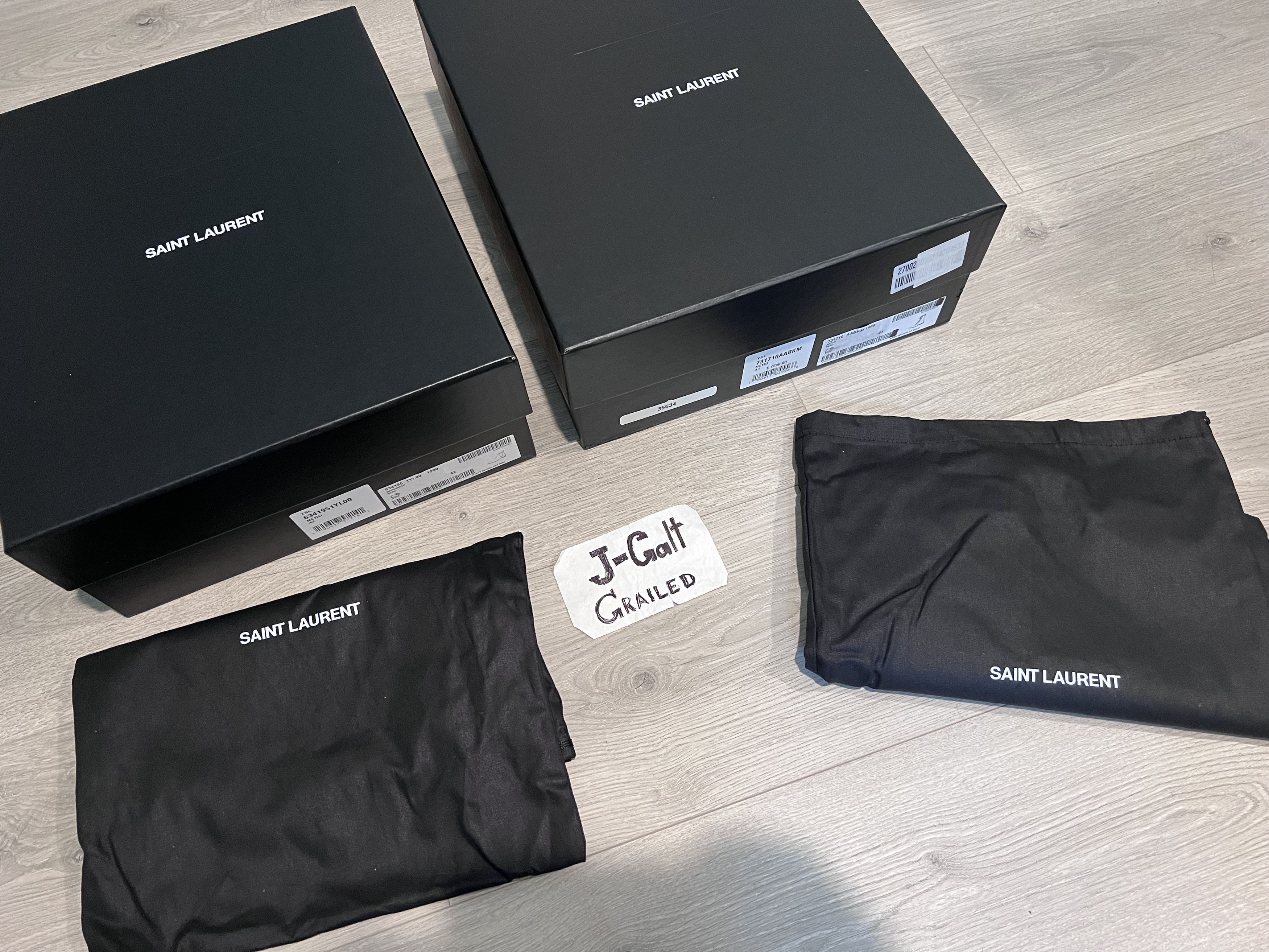 Saint Laurent Paris 2X Slp Shoe Box With Dust Bag in Black, Men's