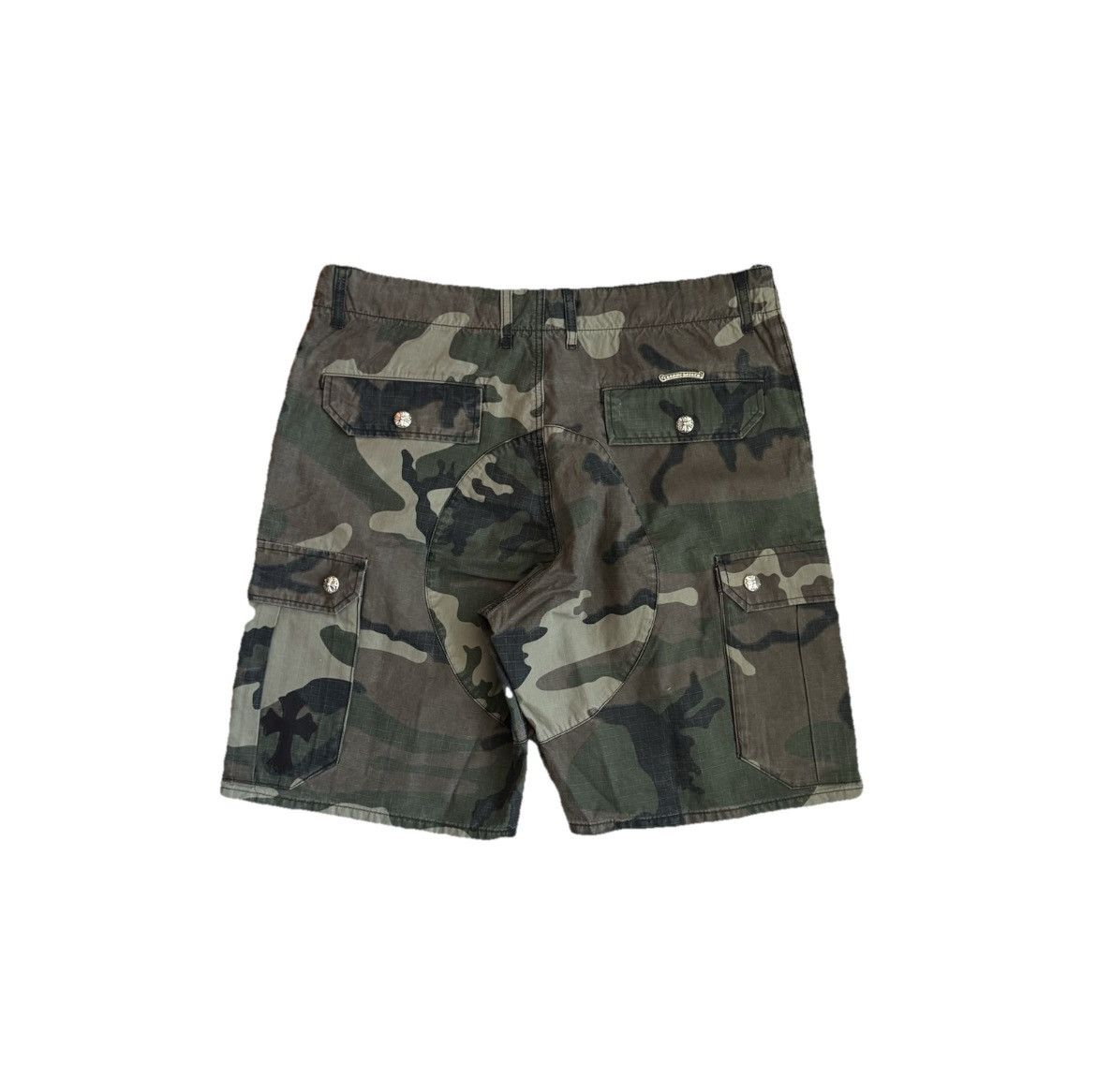 Chrome Hearts CAMOUFLAGE SINGLE BLACK CROSS SILVER BUTTON DETAILED SHORTS Size US 36 / EU 52 - 2 Thumbnail