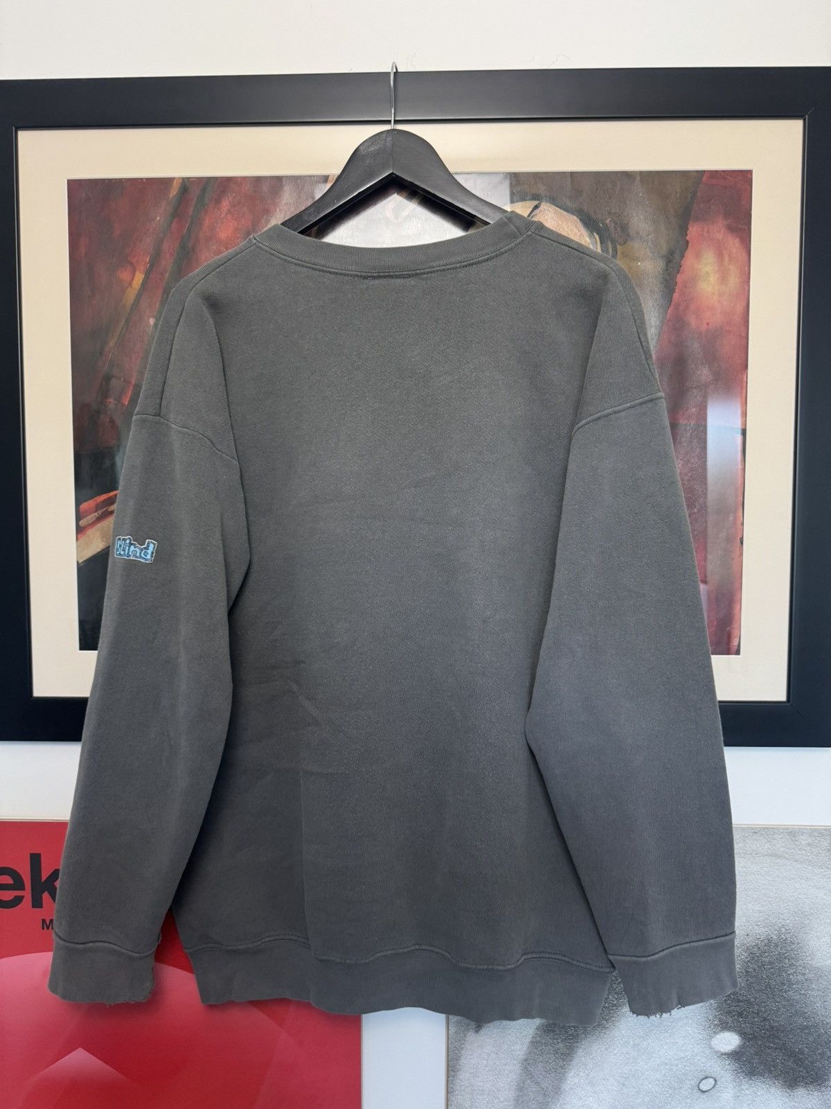 Vintage Blind Skateboards Print Reaper Skate Crewneck in Gray, Men's — image 2 of 6