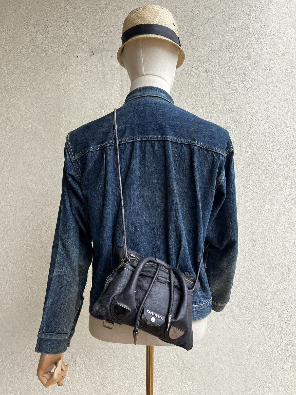 Diesel × Leather RARE Design Diesel Black Leather Mini Bag Size ONE SIZE - 4 Thumbnail