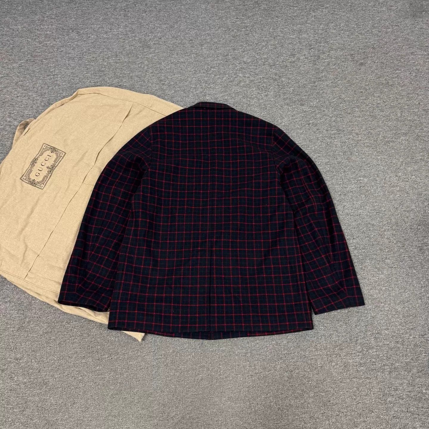 Gucci Gucci Black Red Check Embroidered Logo 50 99 New Blazer Size 50R - 2 Thumbnail