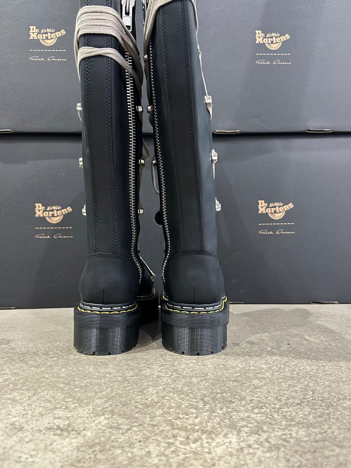Dr. Martens × Rick Owens RICK OWENS - Dr.Martens 1B60 Quad Sole Pentalace Boot Black Size US 8 / IT 38 - 6 Thumbnail