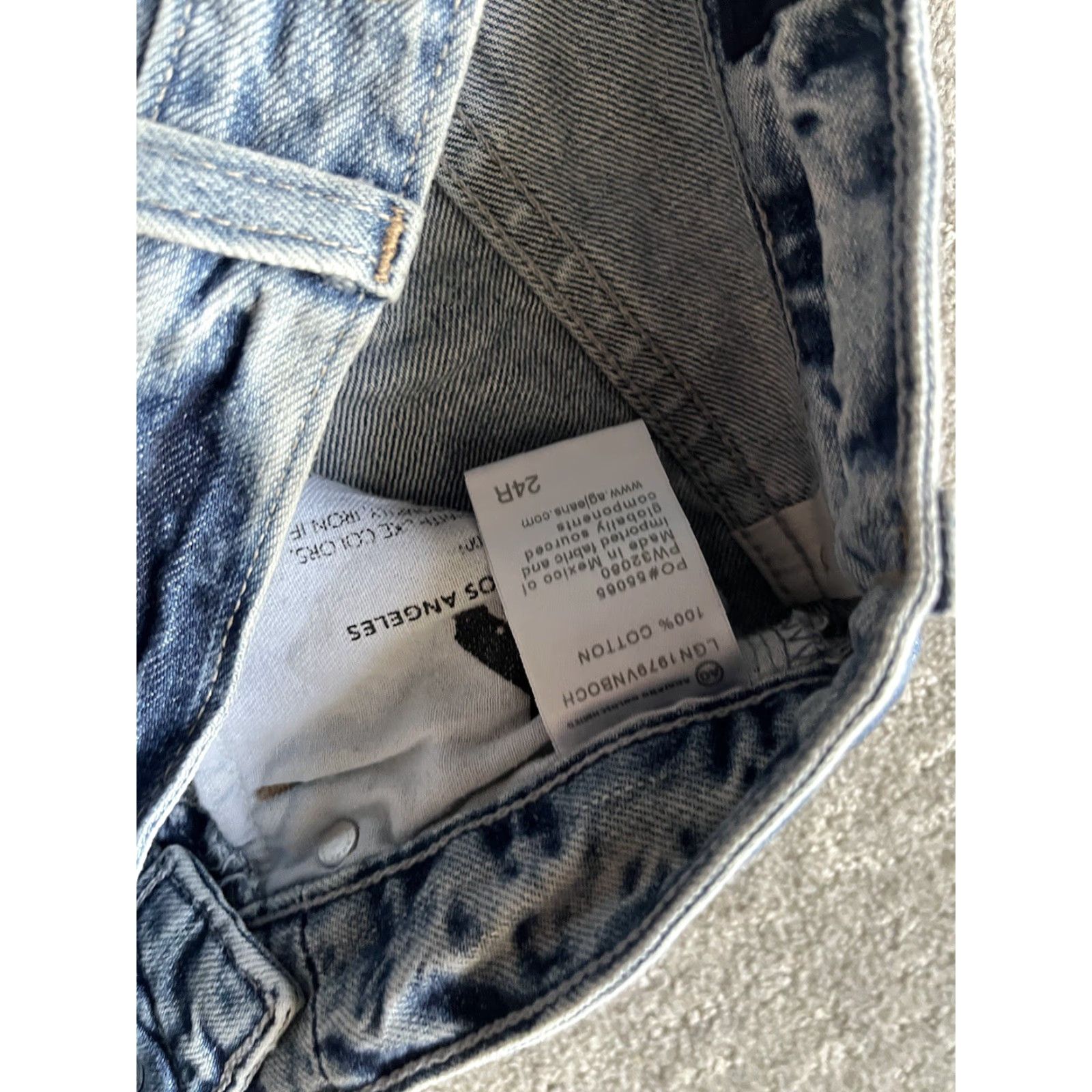 Vintage VINTAGE AG Adriano Goldschmied Jeans Womens Alexxis Straight High Rise 24 Blue Denim 90s Style Size 42" / US 20 - 7 Thumbnail