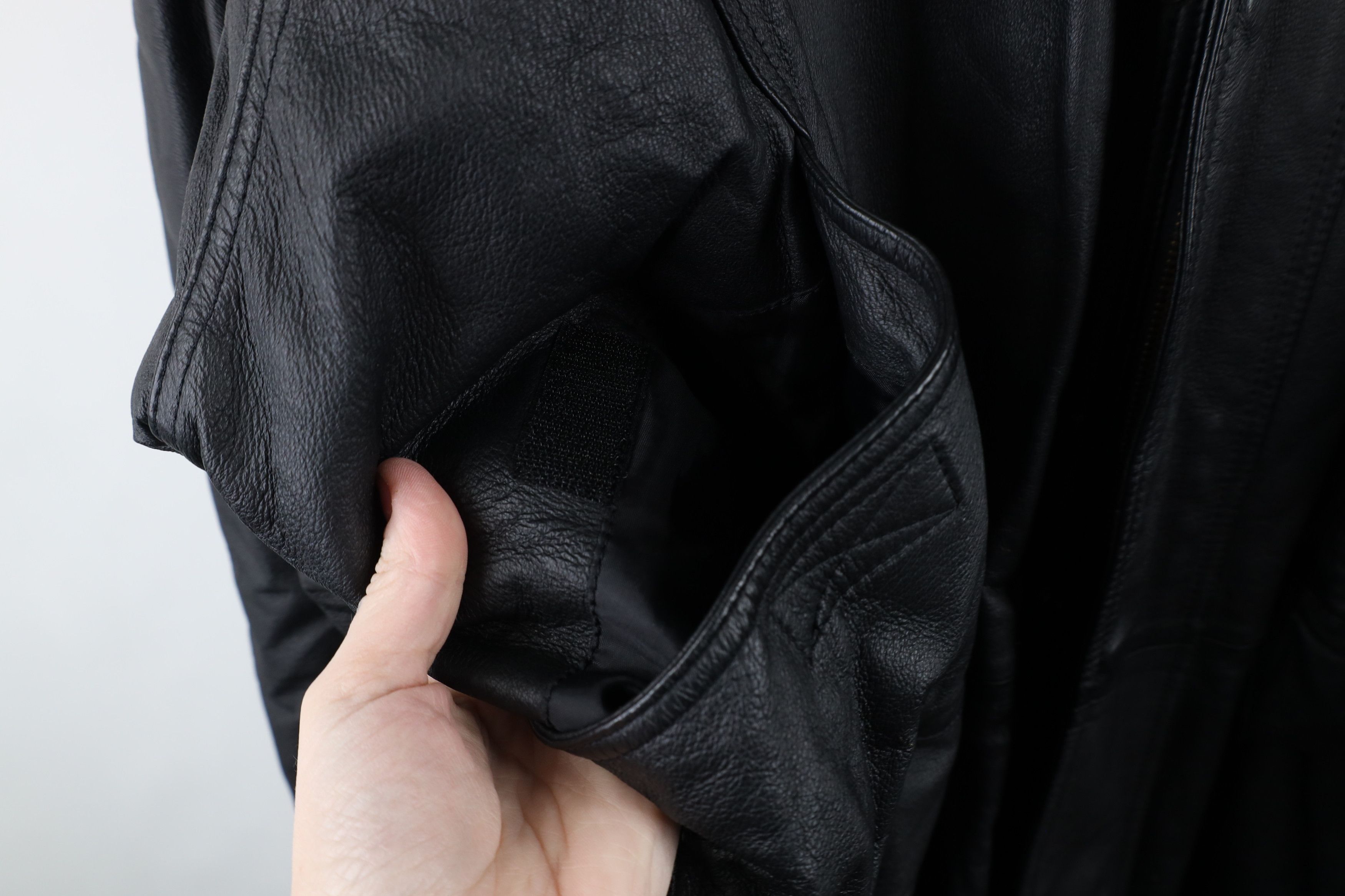 Vintage Vintage 90s Streetwear Leather Full Zip Parka Jacket Black Size US XXL / EU 58 / 5 - 5 Thumbnail