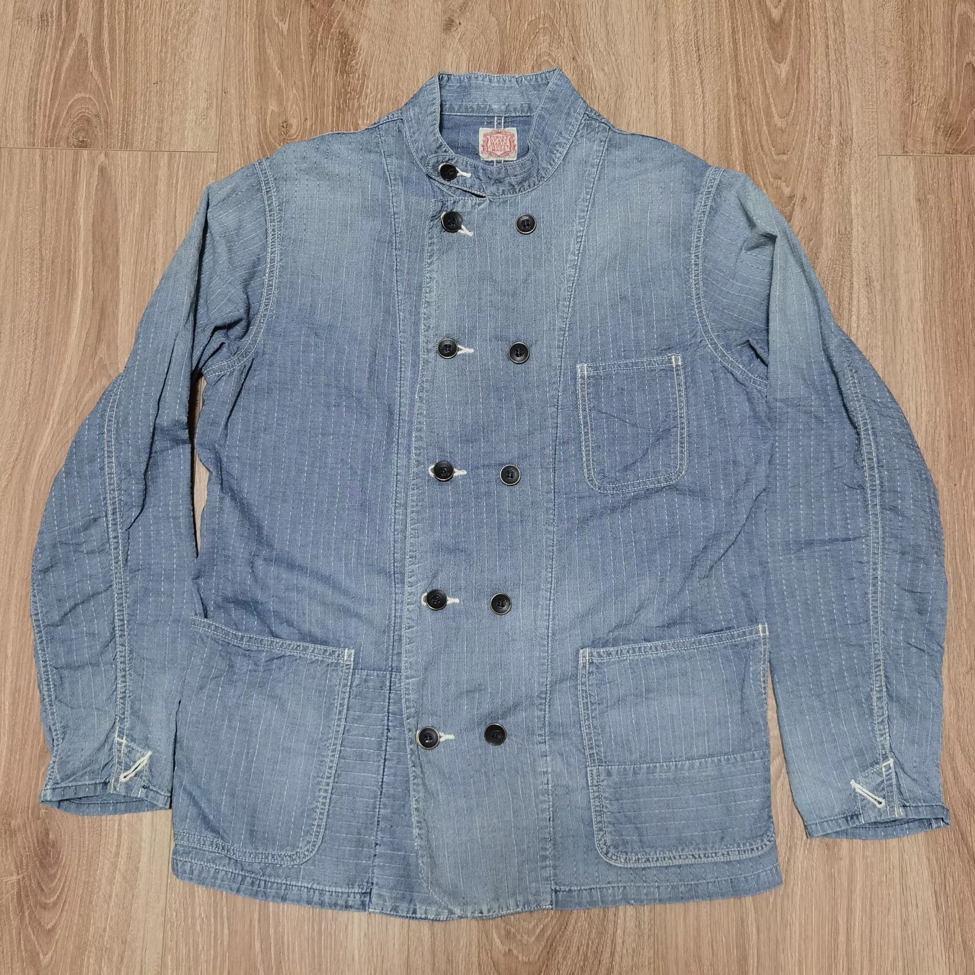 FunSet of Art FUNSET OF ART Japanese Washed Sashiko Denim Jacket Size US M / EU 48-50 / 2 - 1 Thumbnail