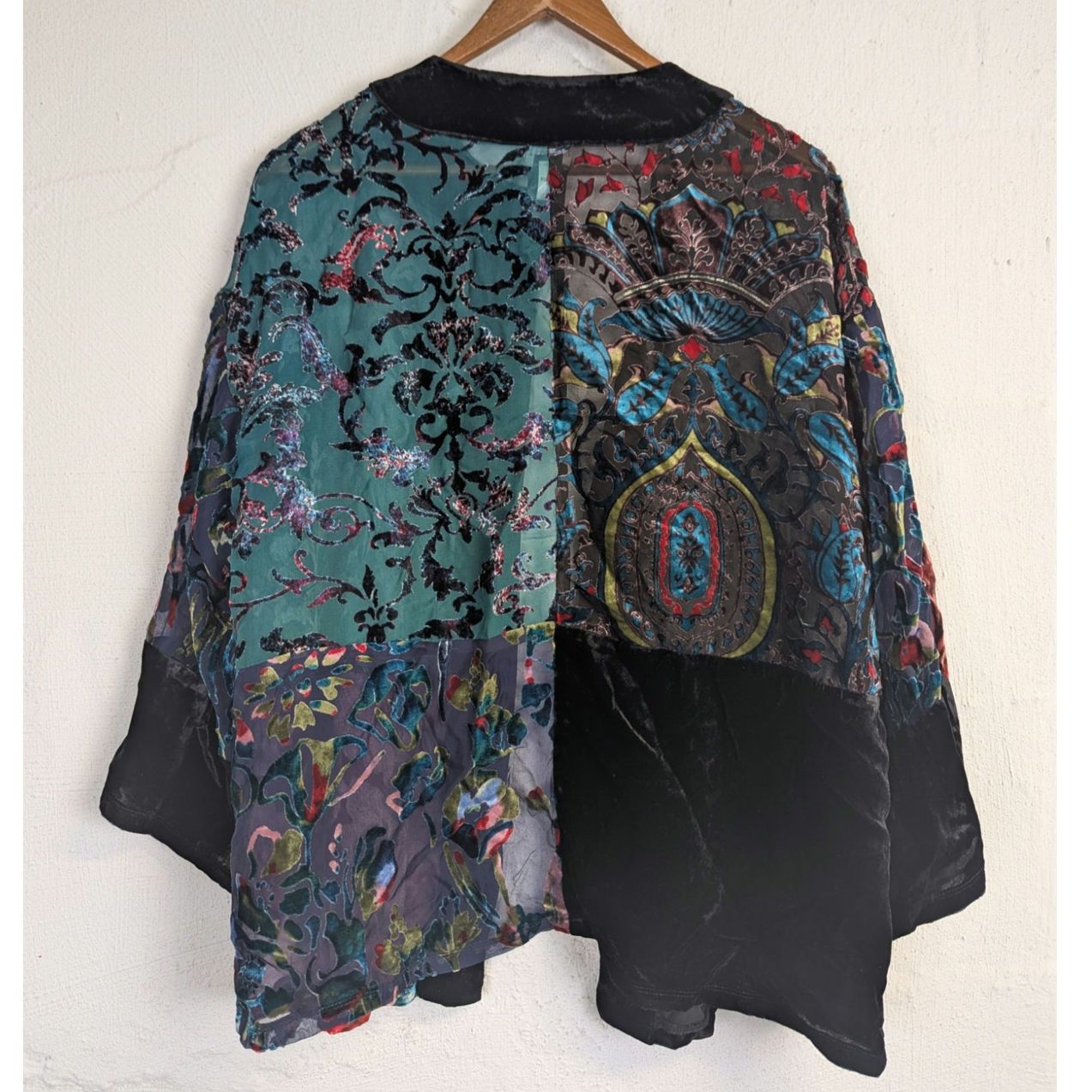 Chicos Velvet Burnout Jacket Multicolor Pattern Witchy Whimsigoth Size S / US 4 / IT 40 - 2 Thumbnail
