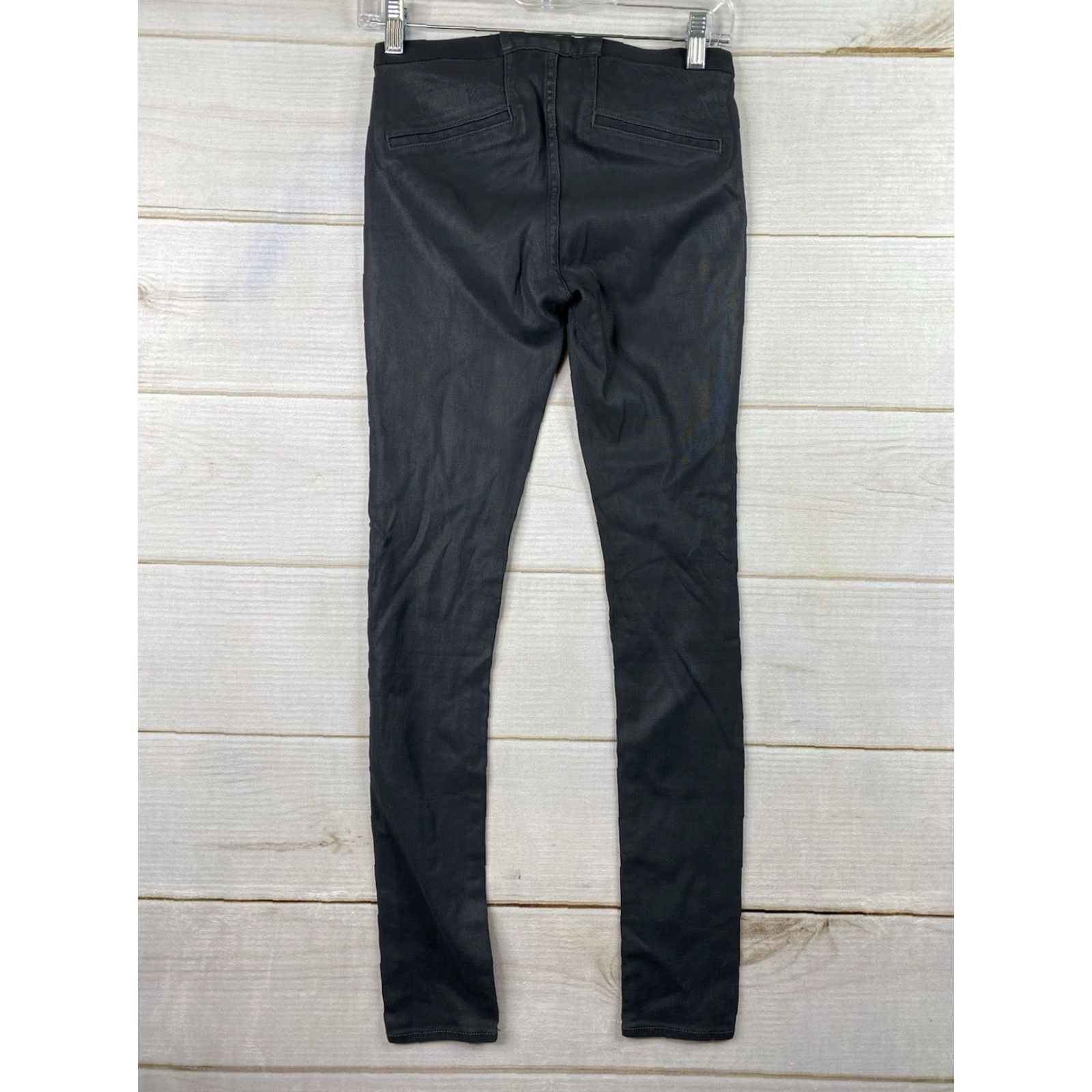 Helmut Lang HELMUT LANG Pants 26 Gray Wax Coated Skinny Faux Leather Look Tapered Legging Jeans Jegging Slim Women's Modern Gothic Hipster 26 Gray Size 26" / US 2 / IT 38 - 7 Thumbnail