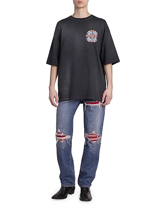 Amiri os11x1225 Out For Trouble Faded T-Shirt in Black Size US M / EU 48-50 / 2 - 2 Thumbnail
