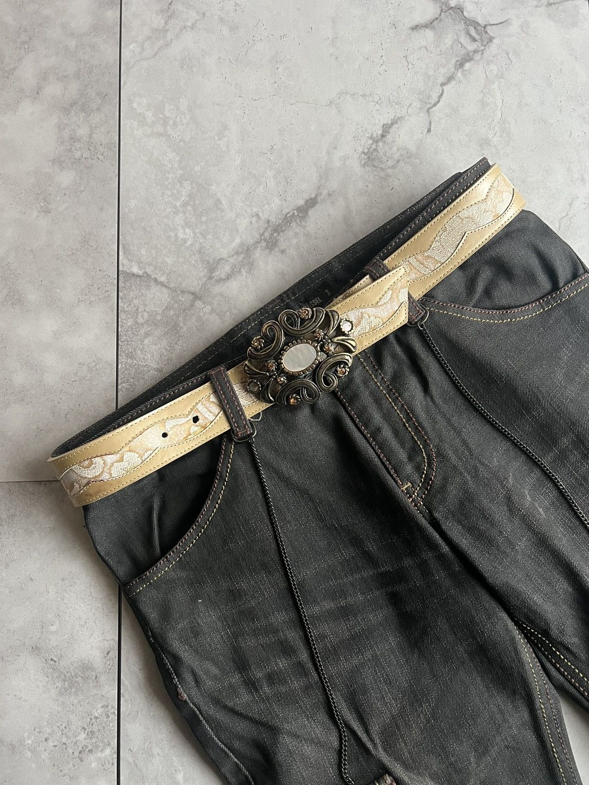 Emporio Armani Emporio Armani Regal Snake Effect Leather Belt Size ONE SIZE - 2 Thumbnail