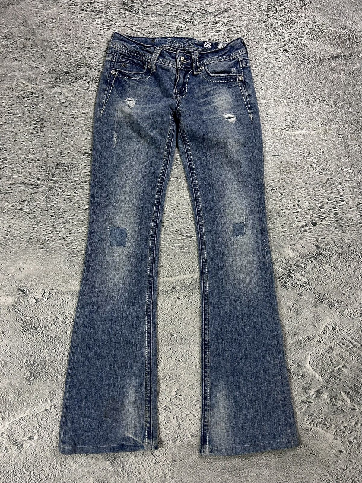 Miss Me Miss Me flared bootcut white stitching denim vintage y2k Size 26" / US 2 / IT 38 - 6 Thumbnail