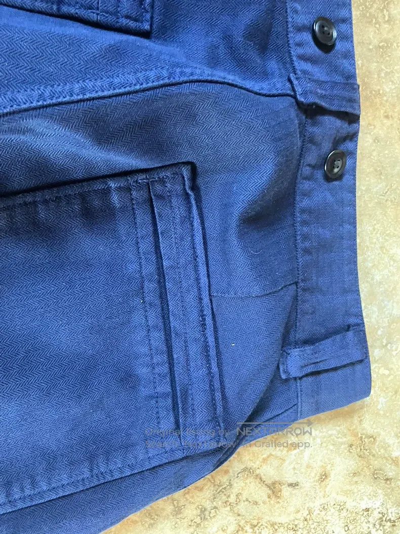 Nigel Cabourn Nigel Cabourn Dark blue fishbone pattern pants Size US 32 / EU 48 - 9 Thumbnail