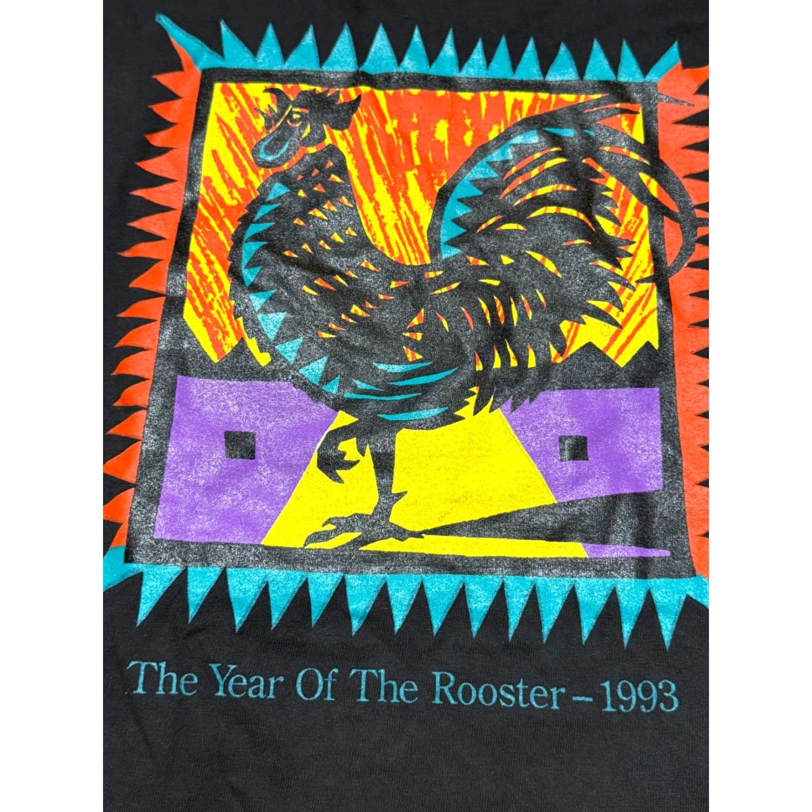 Vintage Santee Hvvwt Shirt Men XL Black Long Sleeve Rooster Mock Neck Shirt Size US XL / EU 56 / 4 - 6 Thumbnail