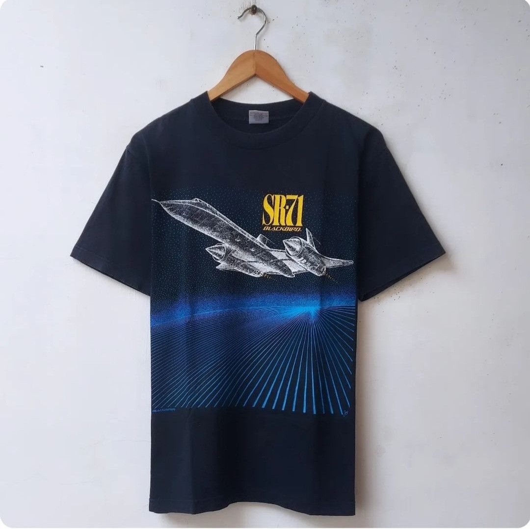 Vintage Vtg 90s SR-71 BLACKBIRD TSHIRT Size US M / EU 48-50 / 2 - 1 Thumbnail