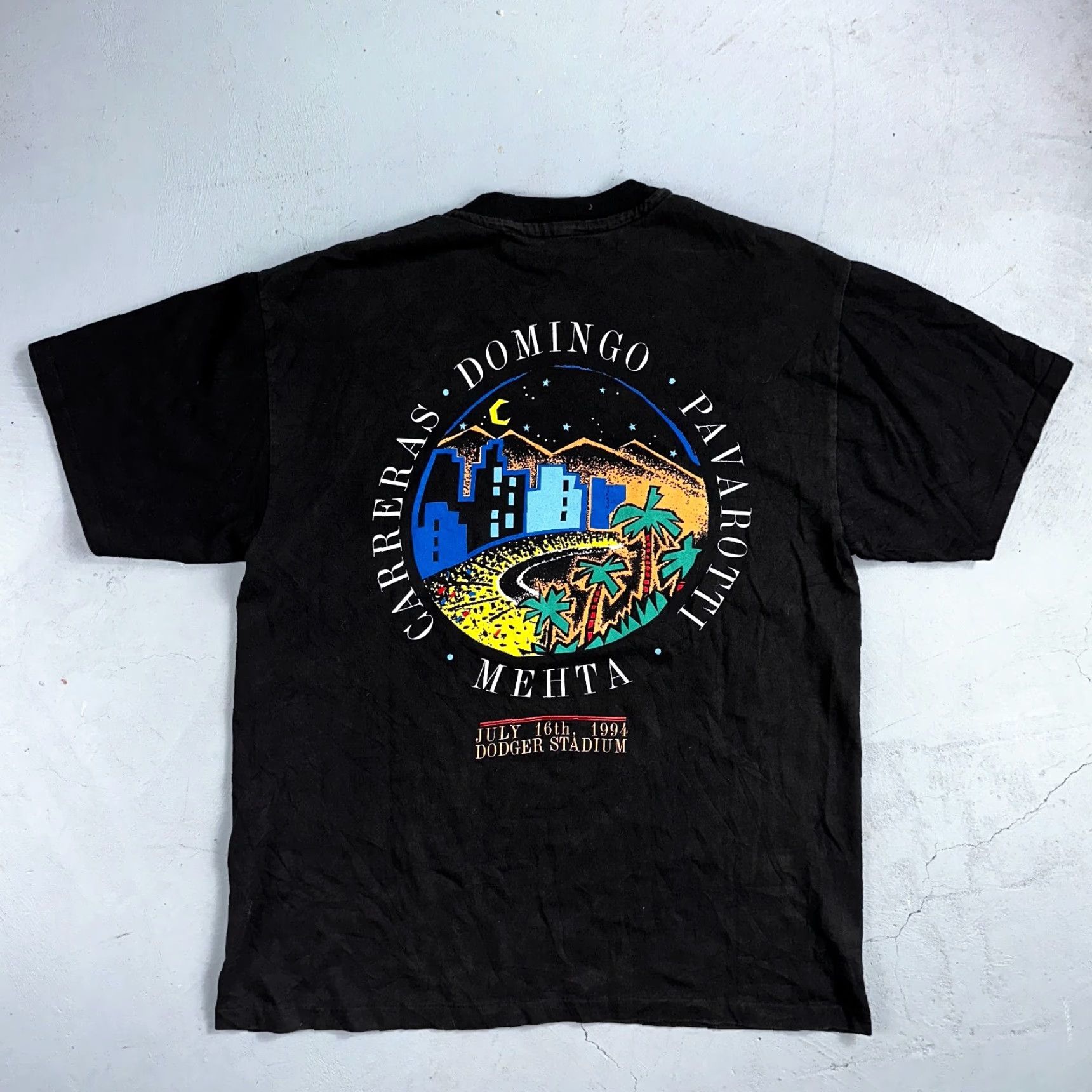 Carrera VTG 1994 Encore! The Three Tenors Carreras Domingo Pavarotti Concert T Shirt 90s VTG Shirt Men L Black Size US L / EU 52-54 / 3 - 5 Thumbnail