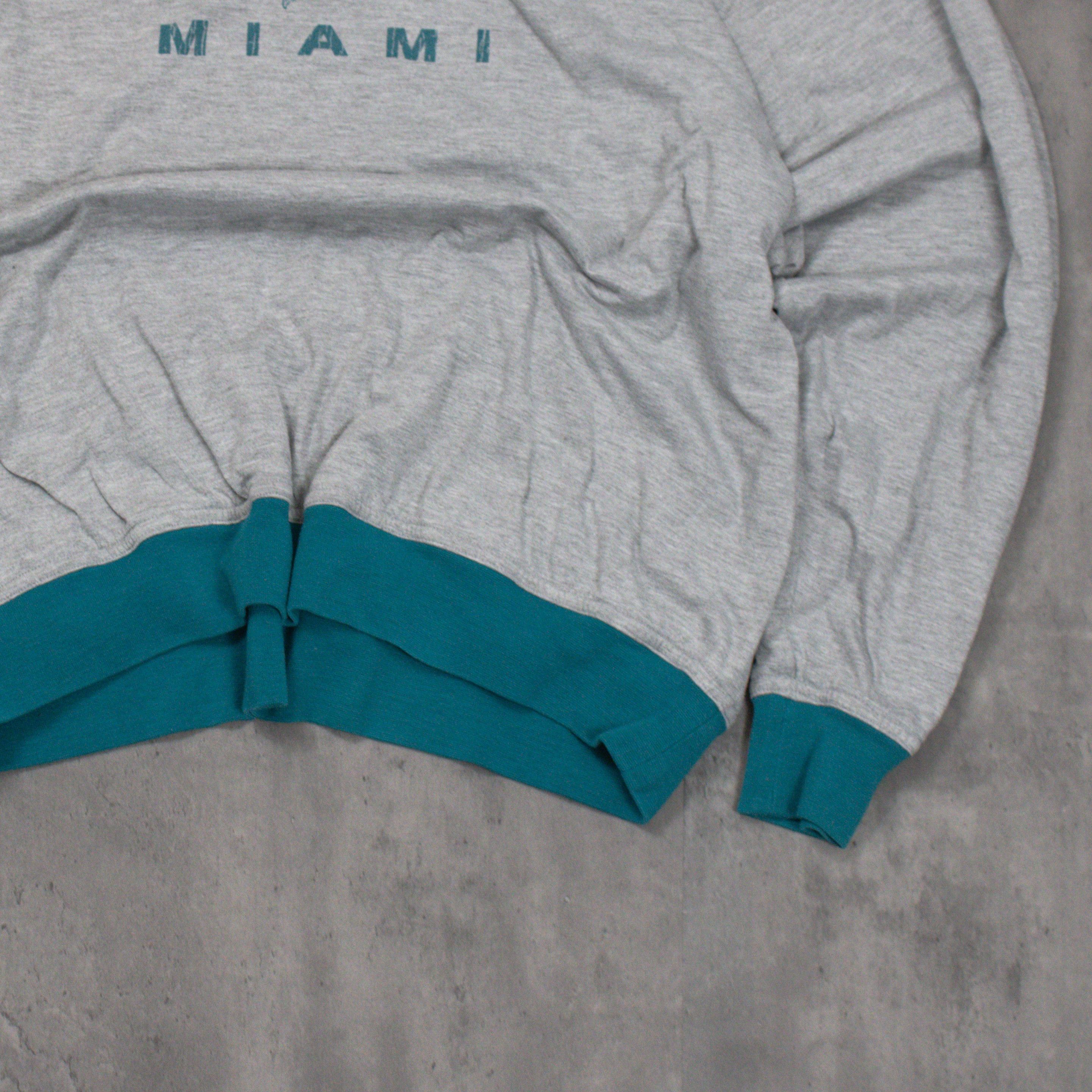NFL 90's Miami Dolphin Double Sided Grey Teal Crewneck Sweater Size US XL / EU 56 / 4 - 5 Thumbnail