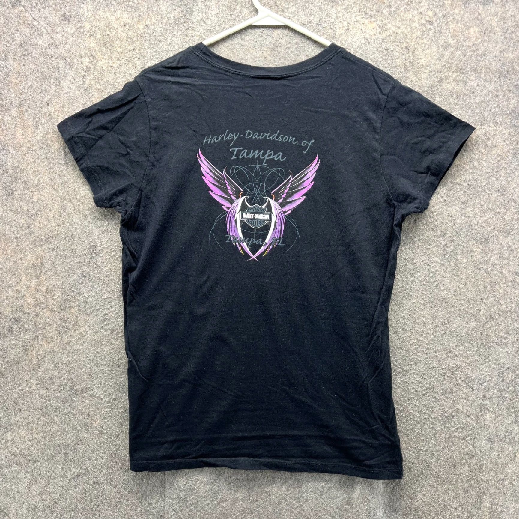 Harley Davidson VINTAGE Harley-Davidson Shirt Women XL Black Purple Motorcyle VTG Y2K Tampa FL Biker Size XL / US 12-14 / IT 48-50 - 2 Thumbnail