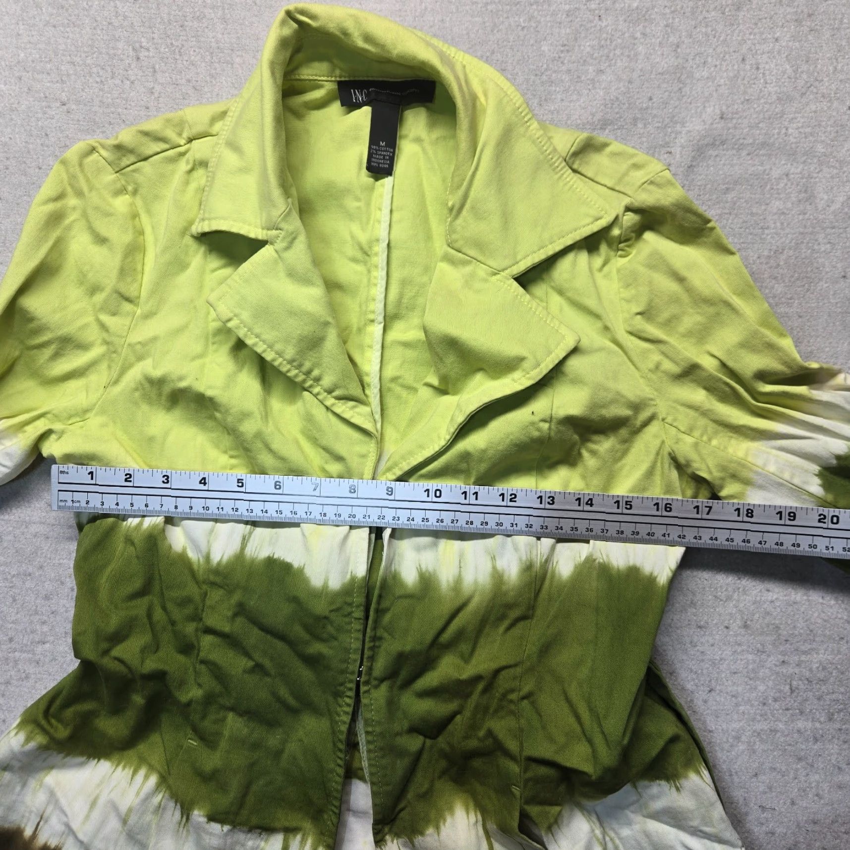 Vintage INC International Concepts Jacket Women M Green Lightweight Front Clip Closure, Medium, Cotton Blend, Fall Spring Summer, Overcoat, Jacket Womens Size M / US 6-8 / IT 42-44 - 4 Thumbnail
