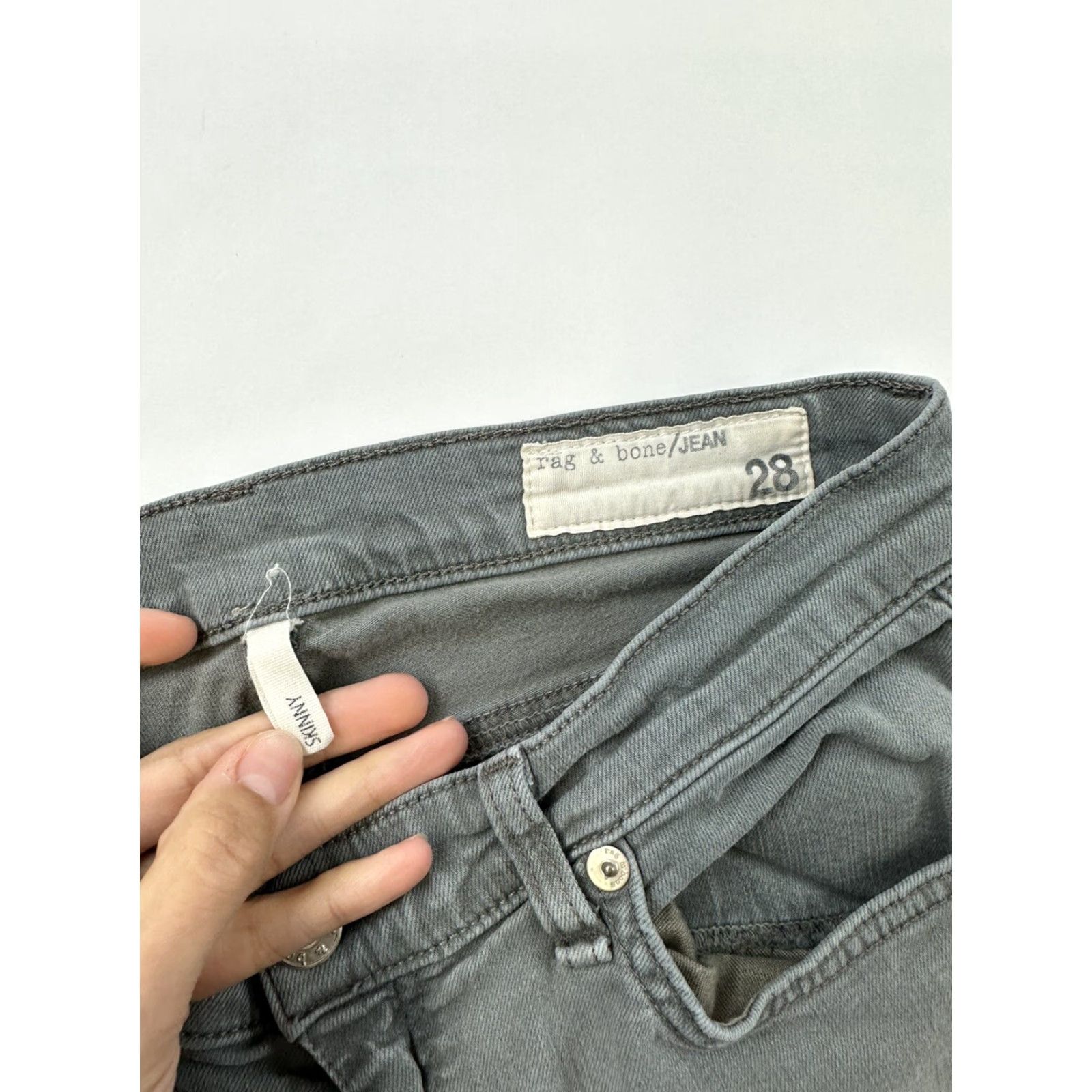 Rag & Bone rag & bone Jeans Women Skinny 28 Gray Slim Regular Zip Button Zipper Button 28 Rag & bone Jeans Gray Skinny Women Size 28" / US 6 / IT 42 - 3 Thumbnail