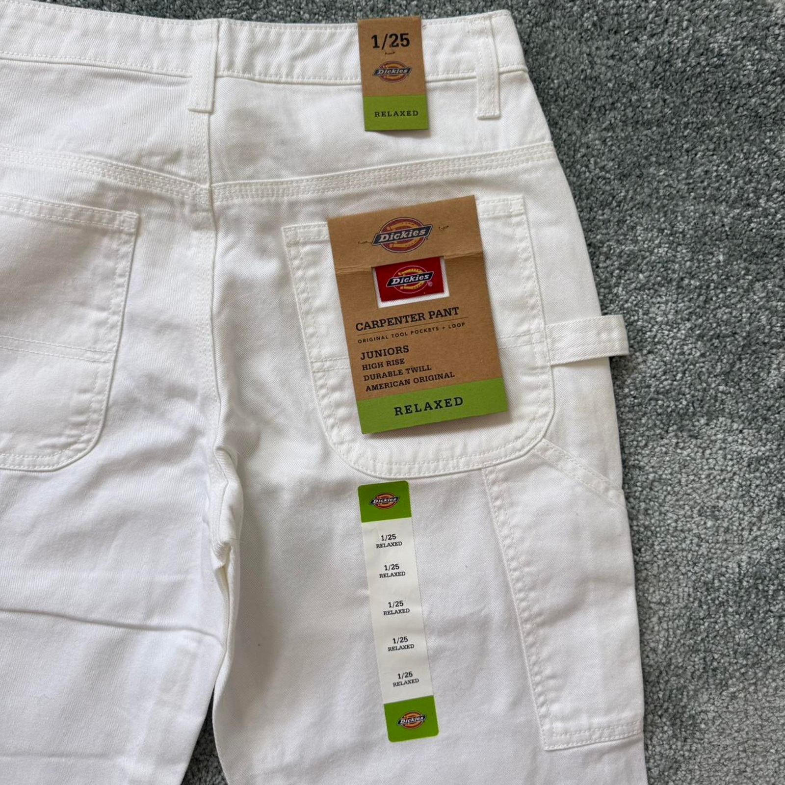 Dickies ✿ white carpenter pants ⋆ high rise workwear ✿ Size 27" / US 4 / IT 40 - 5 Thumbnail
