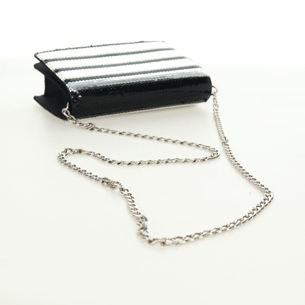 Prada Prada Chain Sequin Shoulder Bag Leather Black Size ONE SIZE - 13 Thumbnail