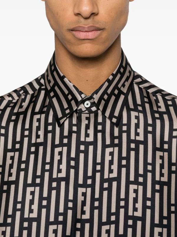 Fendi o1loc1c0824 Shirt in Black/Ecru Size US XL / EU 56 / 4 - 4 Thumbnail