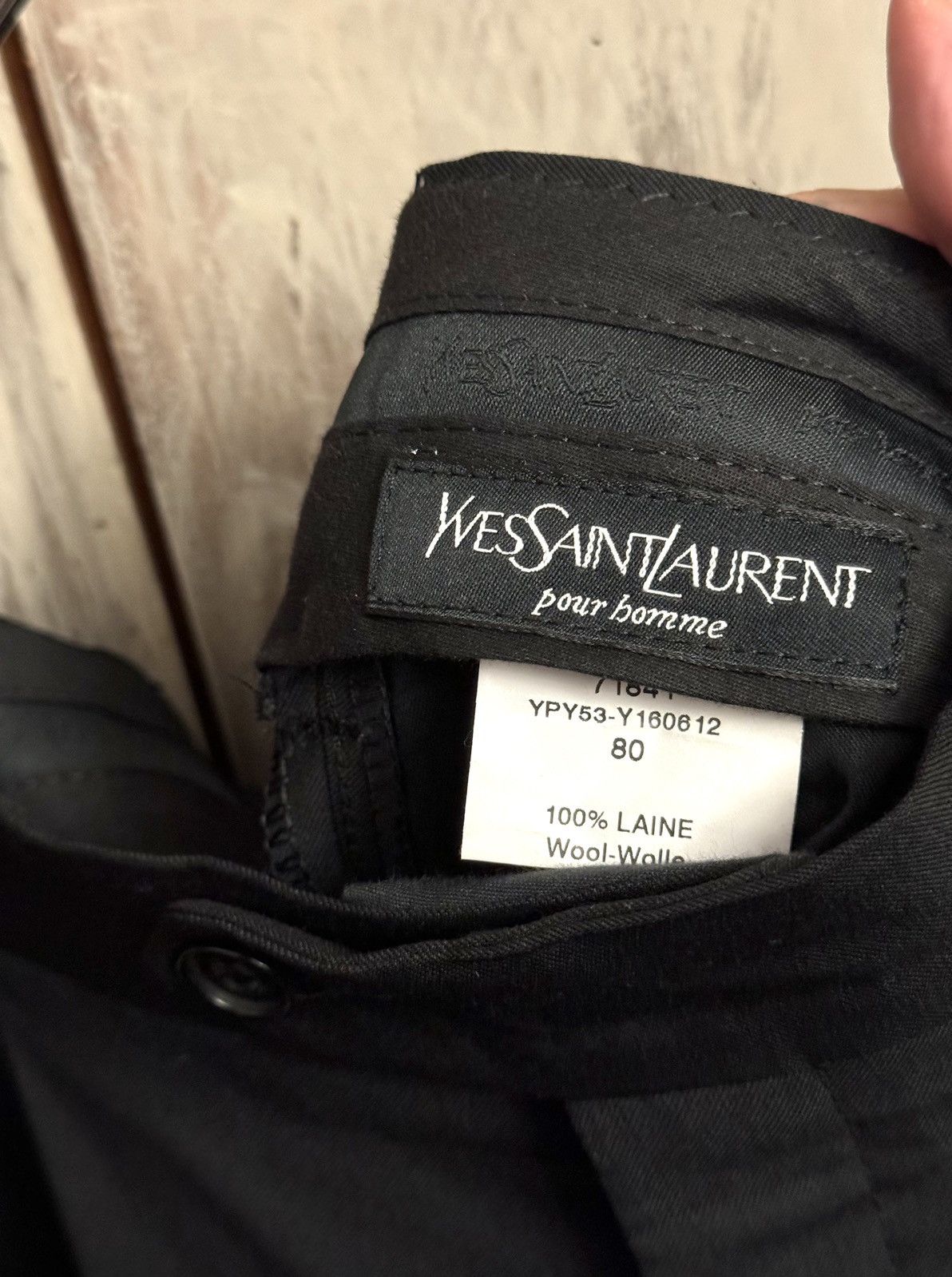 Yves Saint Laurent yves saint laurent black wool pleated pants vintage 42 men Size US 32 / EU 48 - 2 Thumbnail