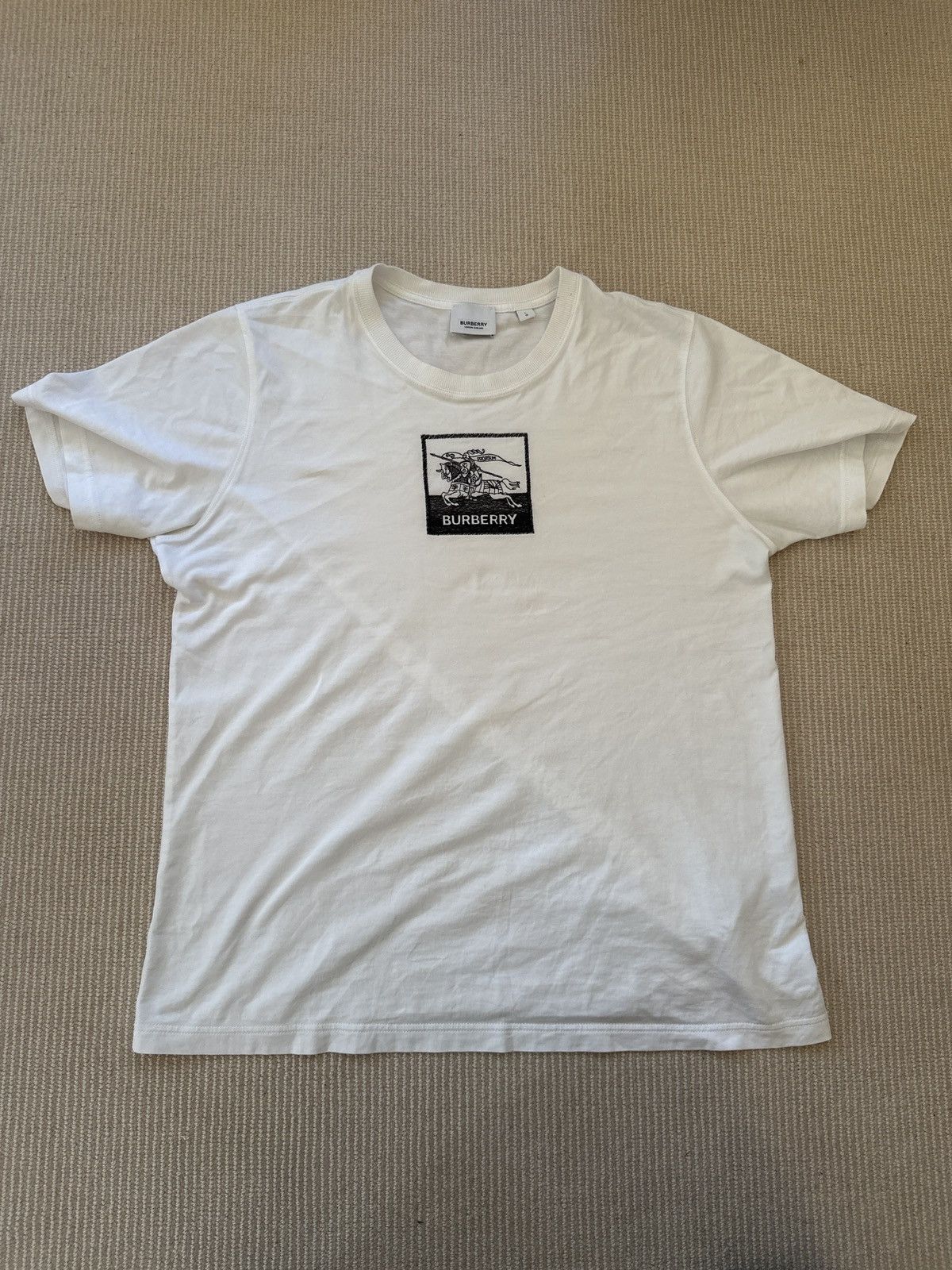 Burberry reissued 1994 blue logo t shirt white Grailed