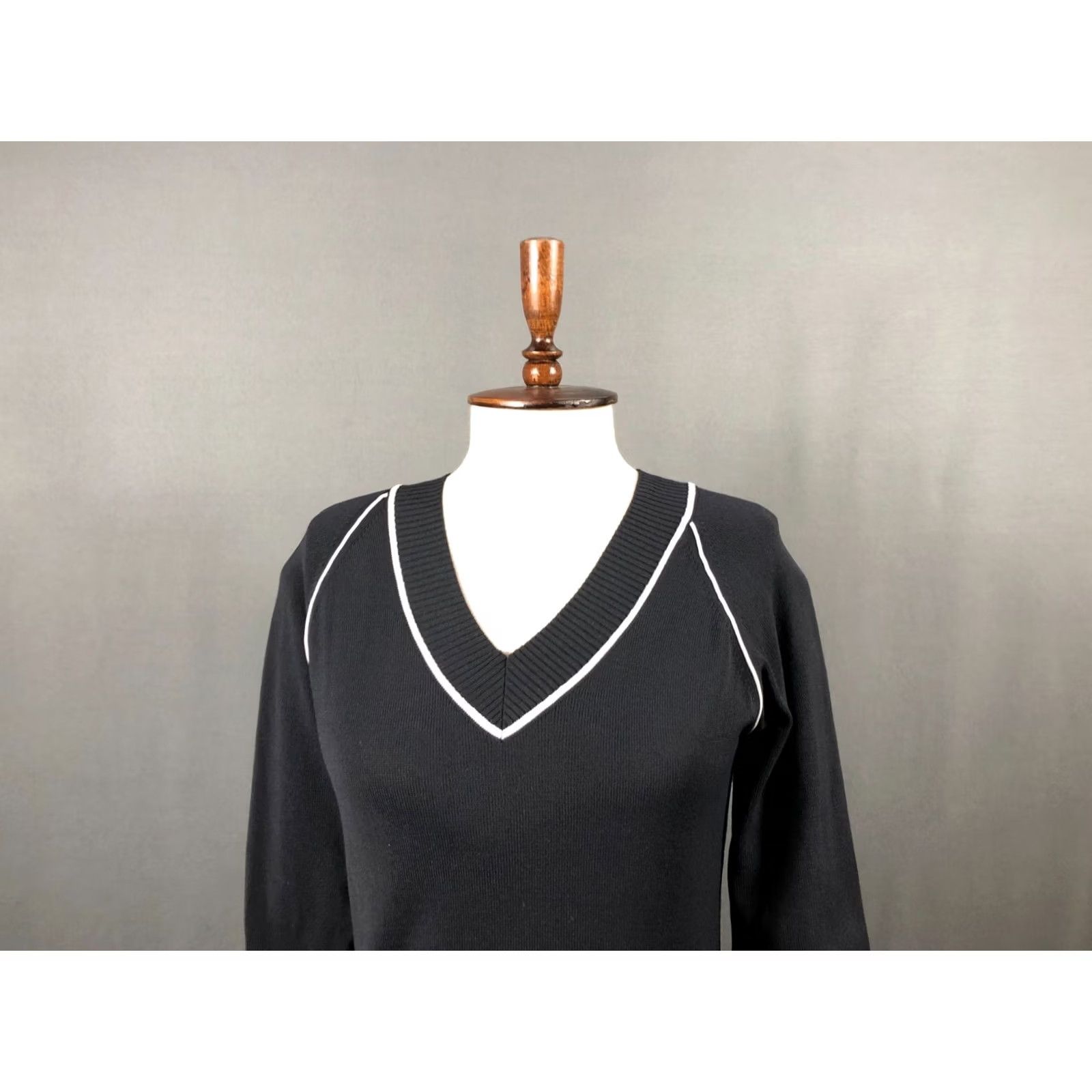 Versace Versace Sport Pullover Women M Black Cotton Jersey V-Neck Knit Long Sleeve Sweater Regular Size Top Size M / US 6-8 / IT 42-44 - 5 Thumbnail
