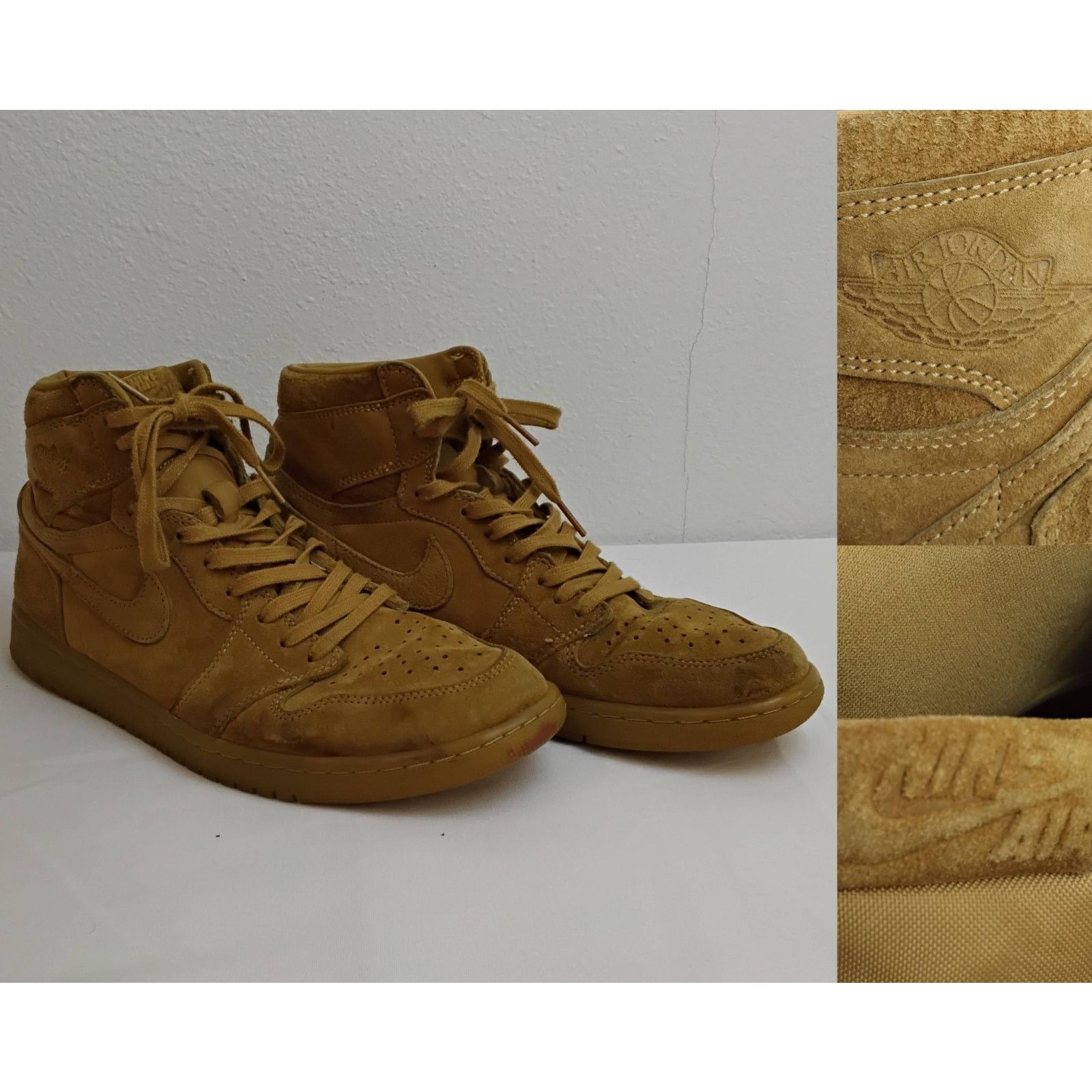Nike Nike Air Jordan 1 Retro OG High Top Shoe Men 11 Wheat Brown Size US 11 / EU 44 - 1 Thumbnail