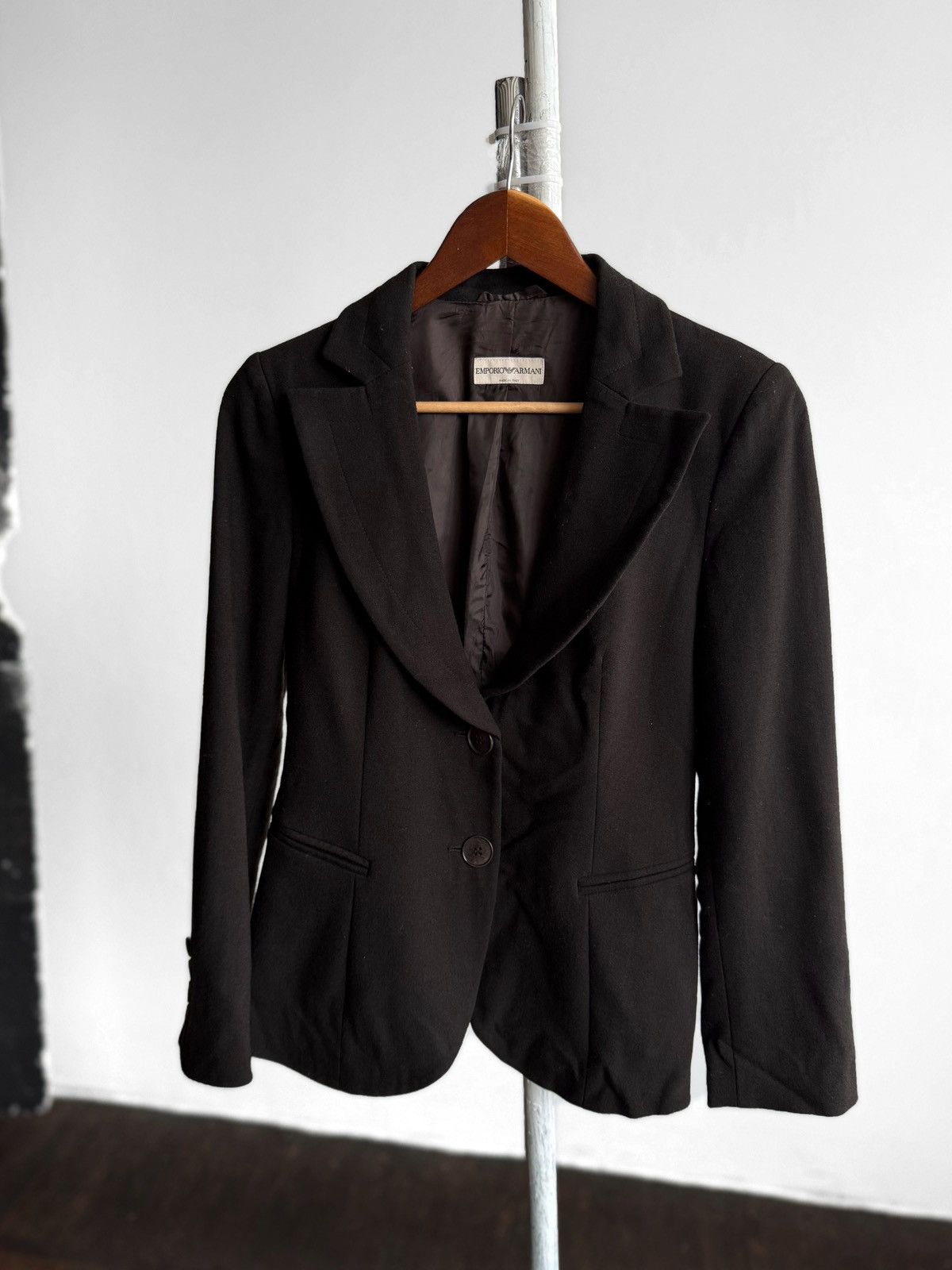 Emporio Armani Emporio Armani Womens Vintage Brown Blazer Jacket Wool Size S / US 4 / IT 40 - 1 Thumbnail