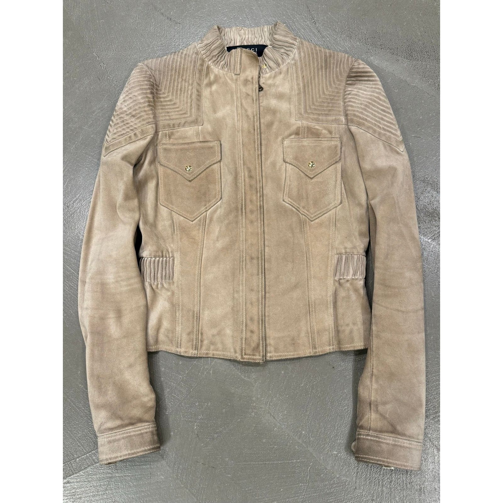 Gucci A/W2004 Gucci by T Ford western paneled suede leather jacket Size US M / EU 48-50 / 2 - 1 Thumbnail