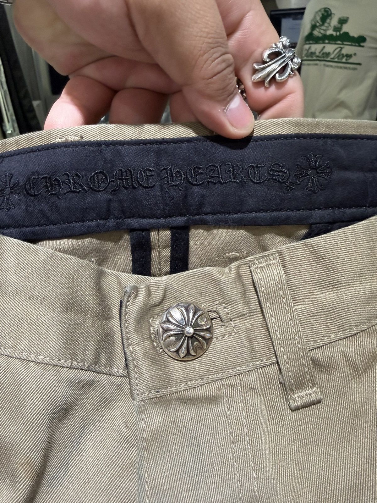Chrome Hearts Chrome Hearts Black Camo Checker Cross Patch Tan Chino Pants Size US 34 / EU 50 - 3 Thumbnail