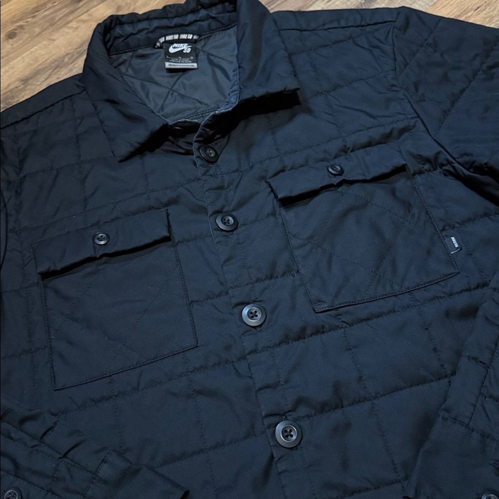Nike Y2K Nike SB Quilted Button Up Windbreaker Jacket Size US L / EU 52-54 / 3 - 4 Thumbnail
