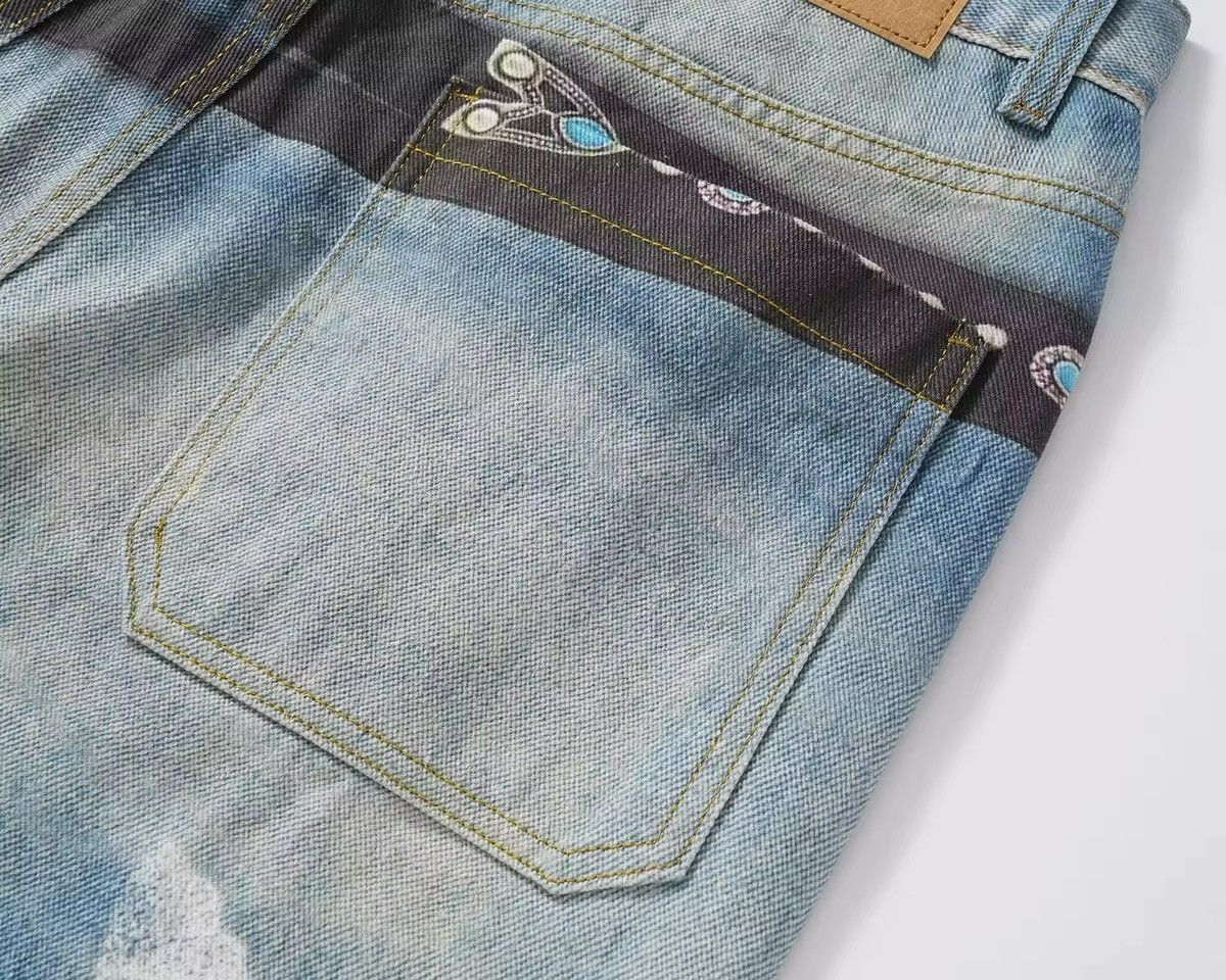 Japanese Brand × Vintage 3D Printed Wide Leg Denim Jean Size US 31 - 7 Thumbnail