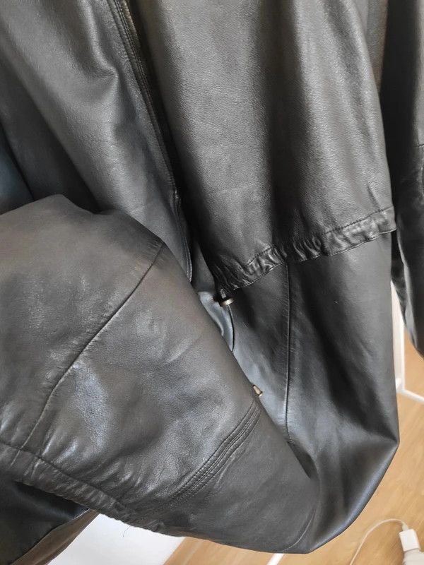 Leather Unique 90s Vintage Leather Coat Size M / US 6-8 / IT 42-44 - 14 Thumbnail